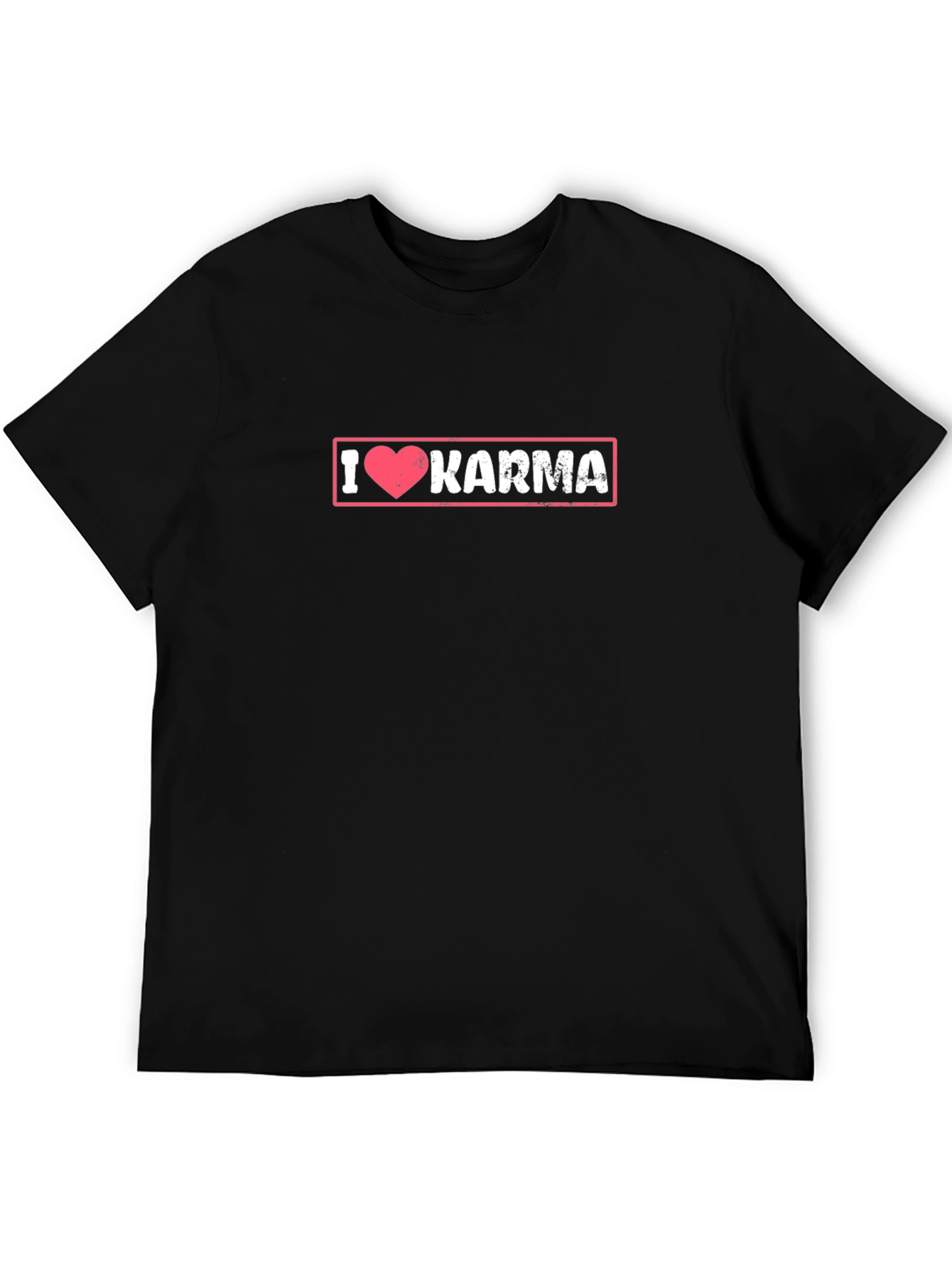 Black I Love Karma Graphic Tee - Black Cotton T-Shirt view 5