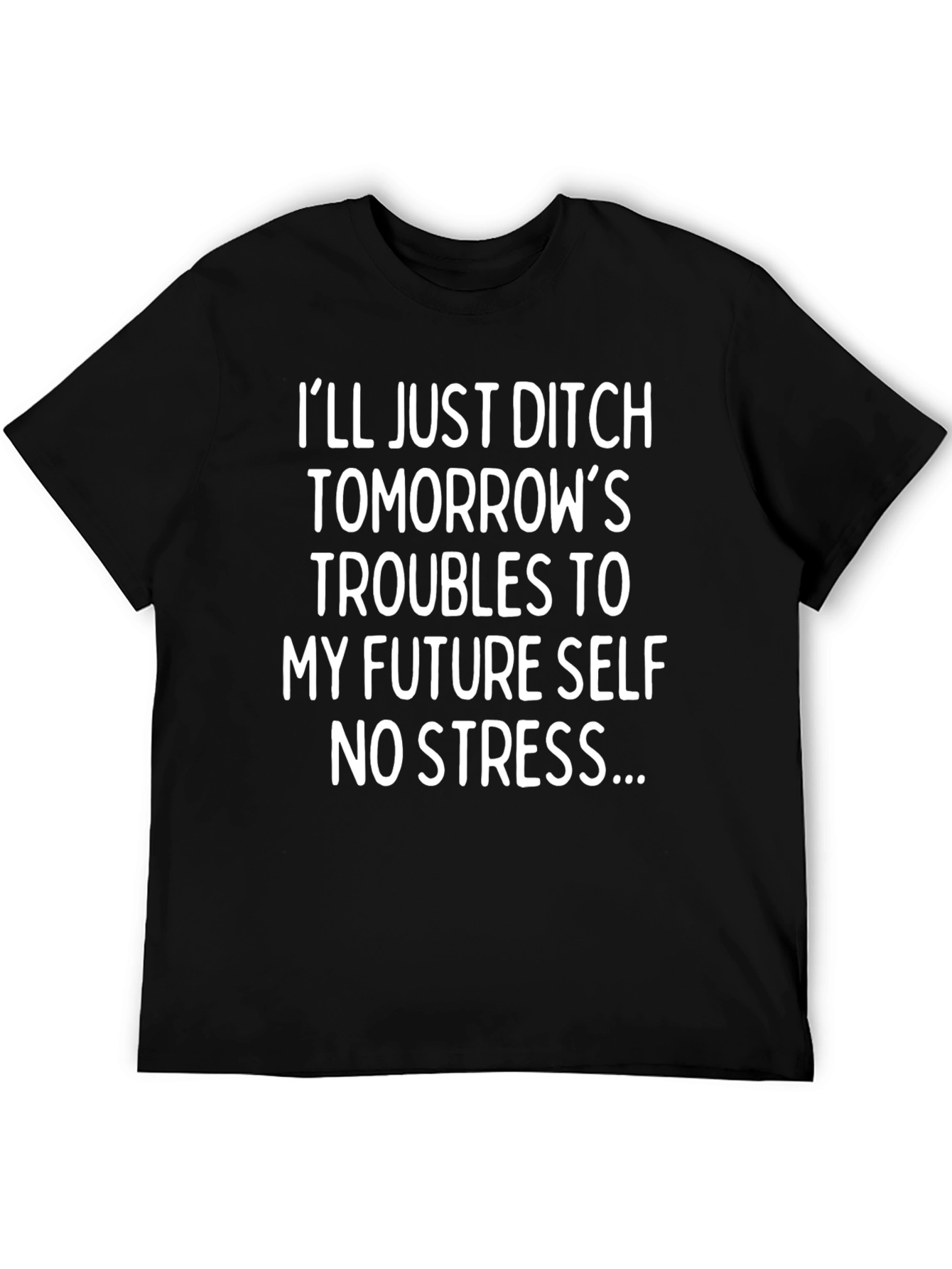 Black Funny No Stress T-Shirt view 5