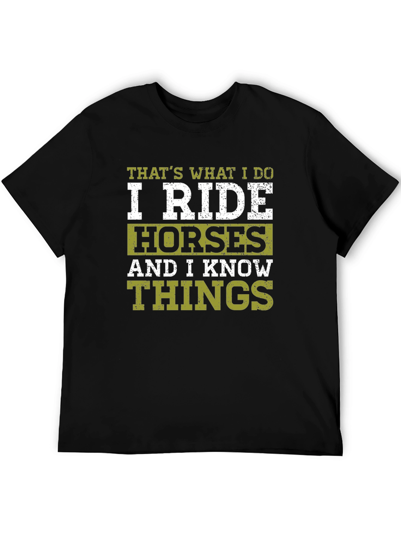Black I Ride Horses T-Shirt - Funny Horse Lover Tee view 5