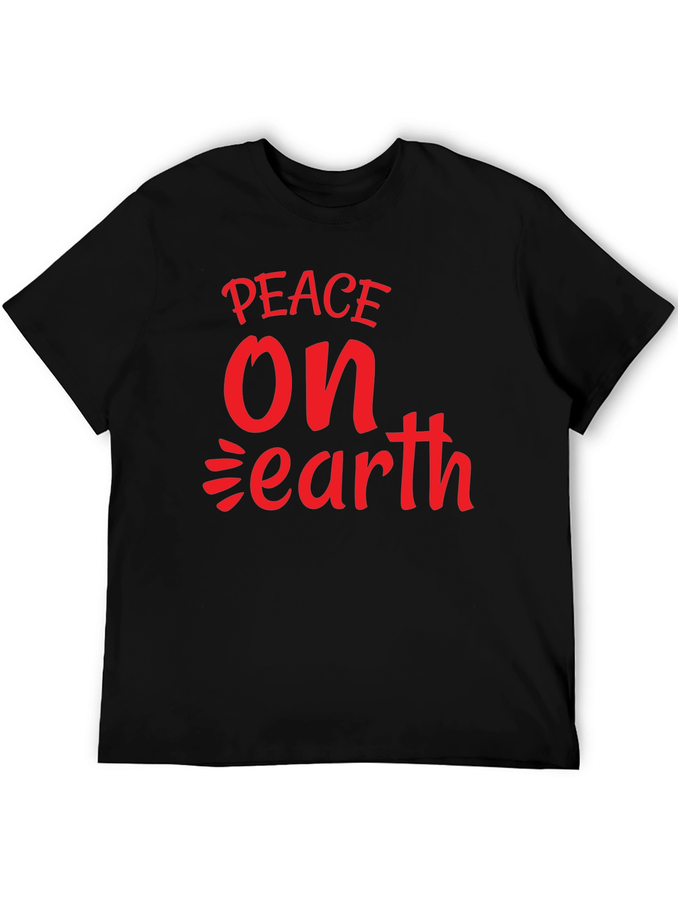 Black Peace On Earth Graphic Tee - Black Cotton view 5