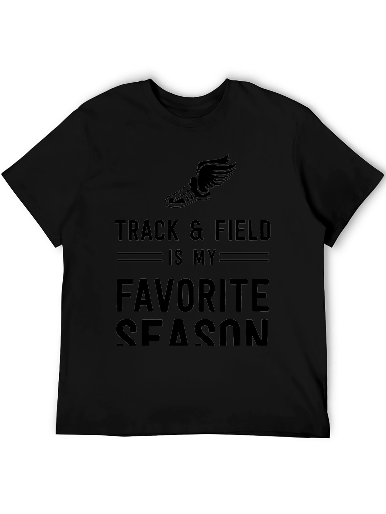Track & Field Is My Favorite Season Black T-Shirt - 5