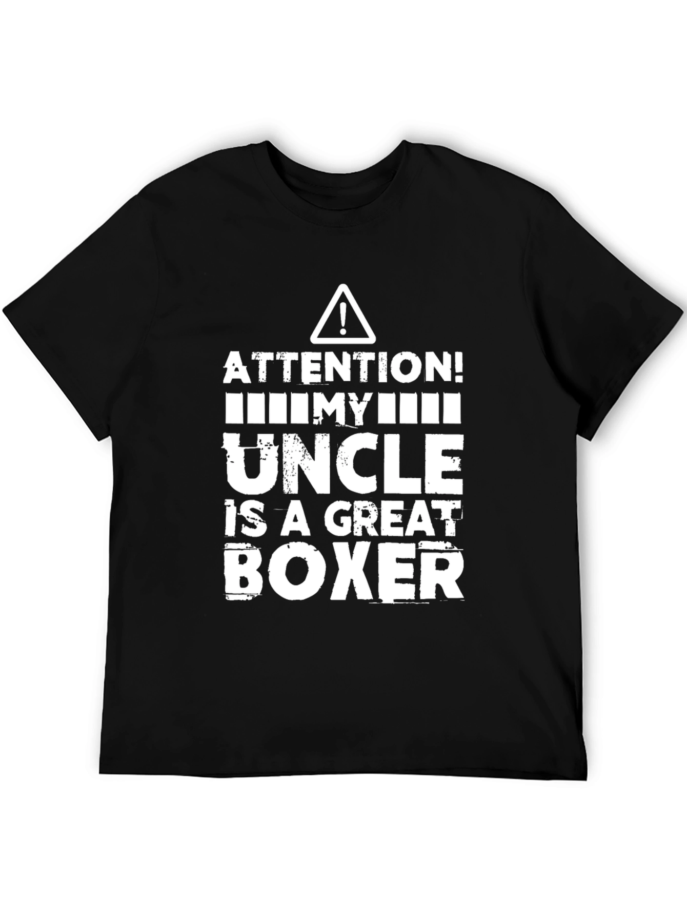 Black Attention! My Uncle is a Great Boxer T-Shirt view 5