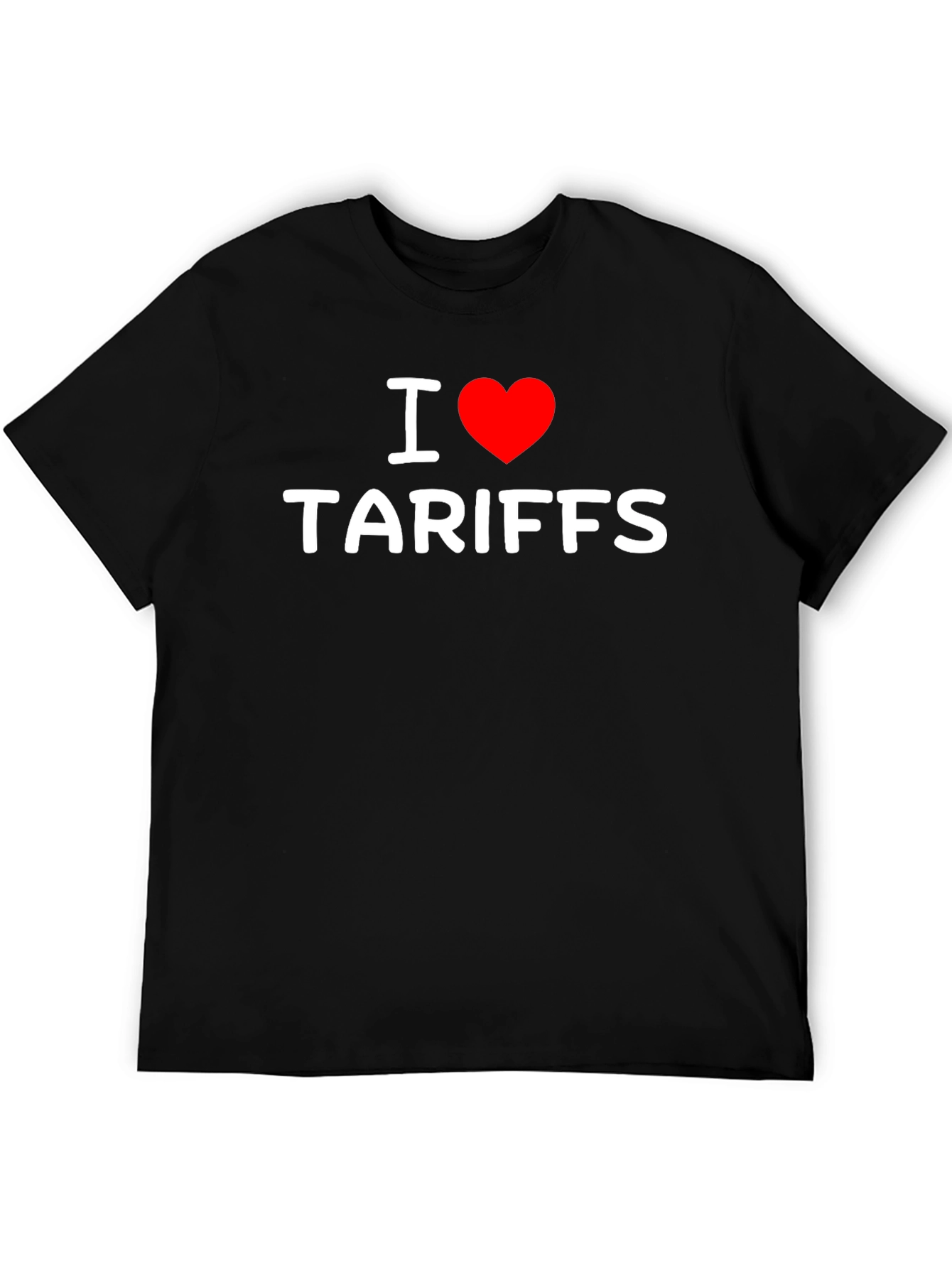 Black I Heart Tariffs T-Shirt - Bold Political Statement view 5
