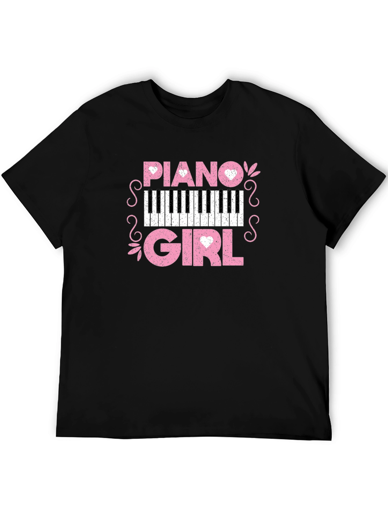 Black Piano Girl Graphic Tee - Music Lover T-Shirt view 5