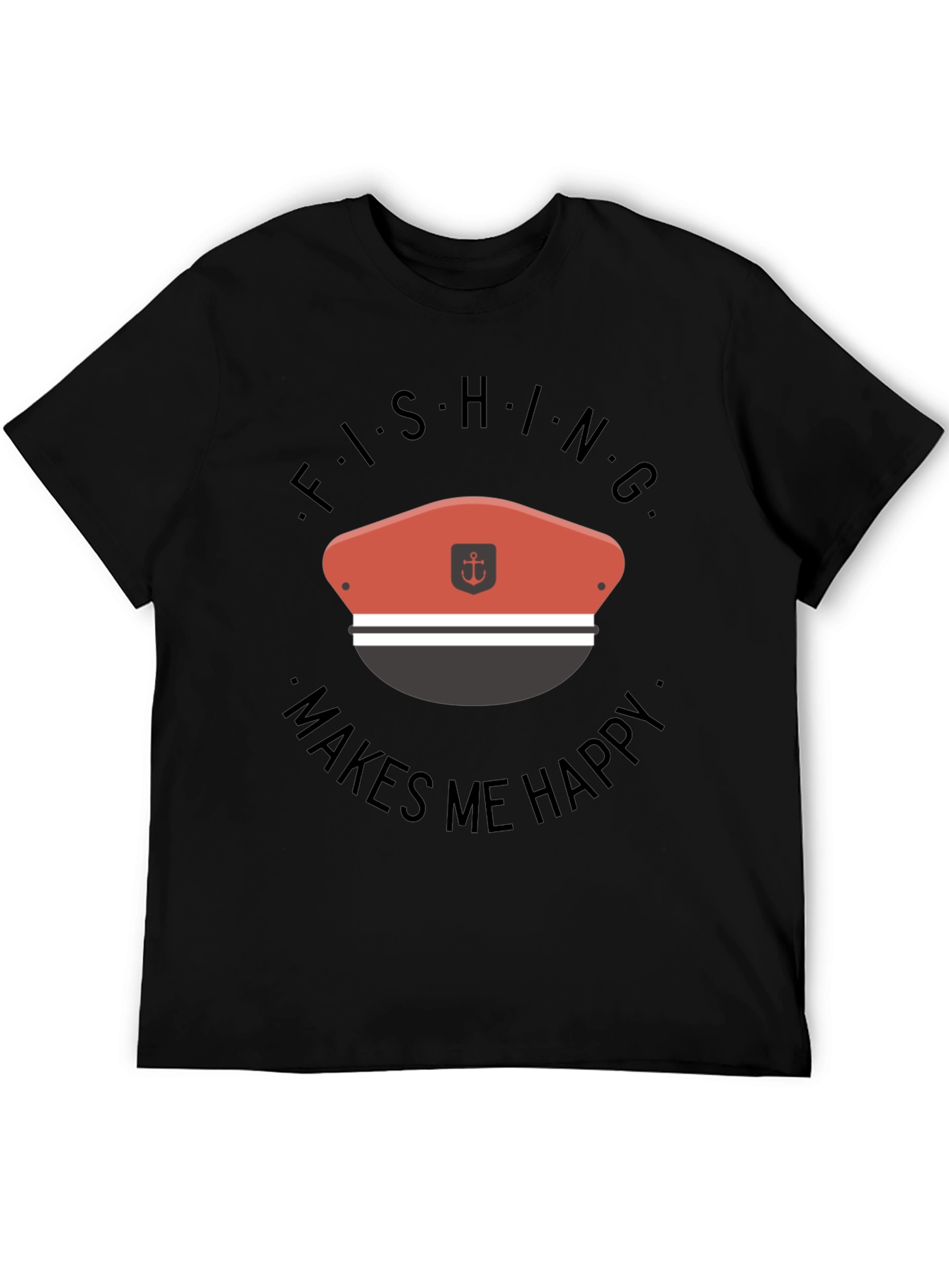 Black Fishing Makes Me Happy T-Shirt view 5