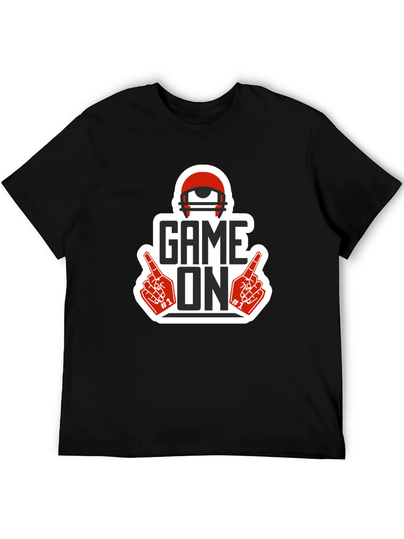 Black Game On Football T-Shirt view 5