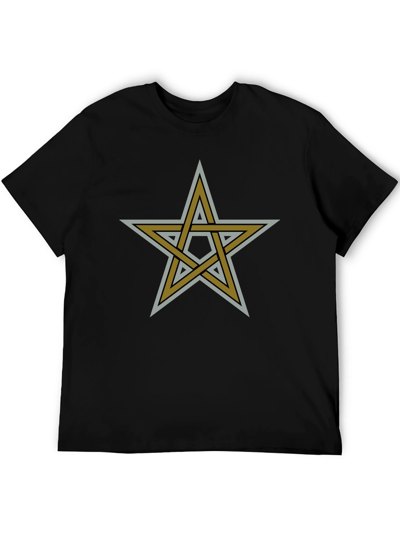 Black Pentagram Star Graphic Tee - Black Cotton view 5