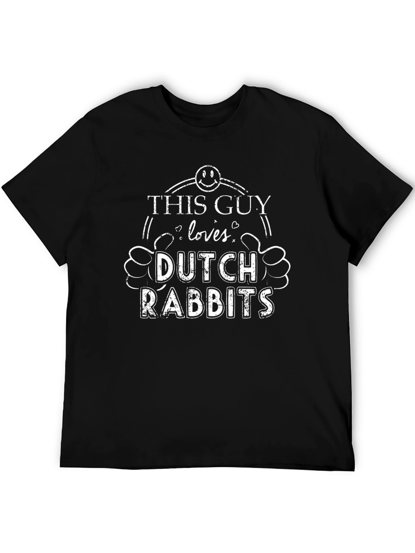 Black This Guy Loves Dutch Rabbits Graphic T-Shirt view 5
