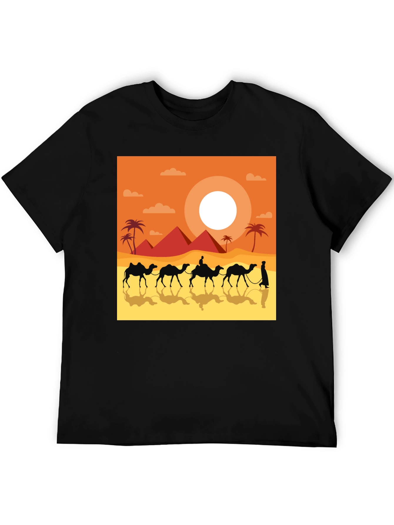 Black Desert Caravan Graphic Tee - Unisex Black T-Shirt view 5
