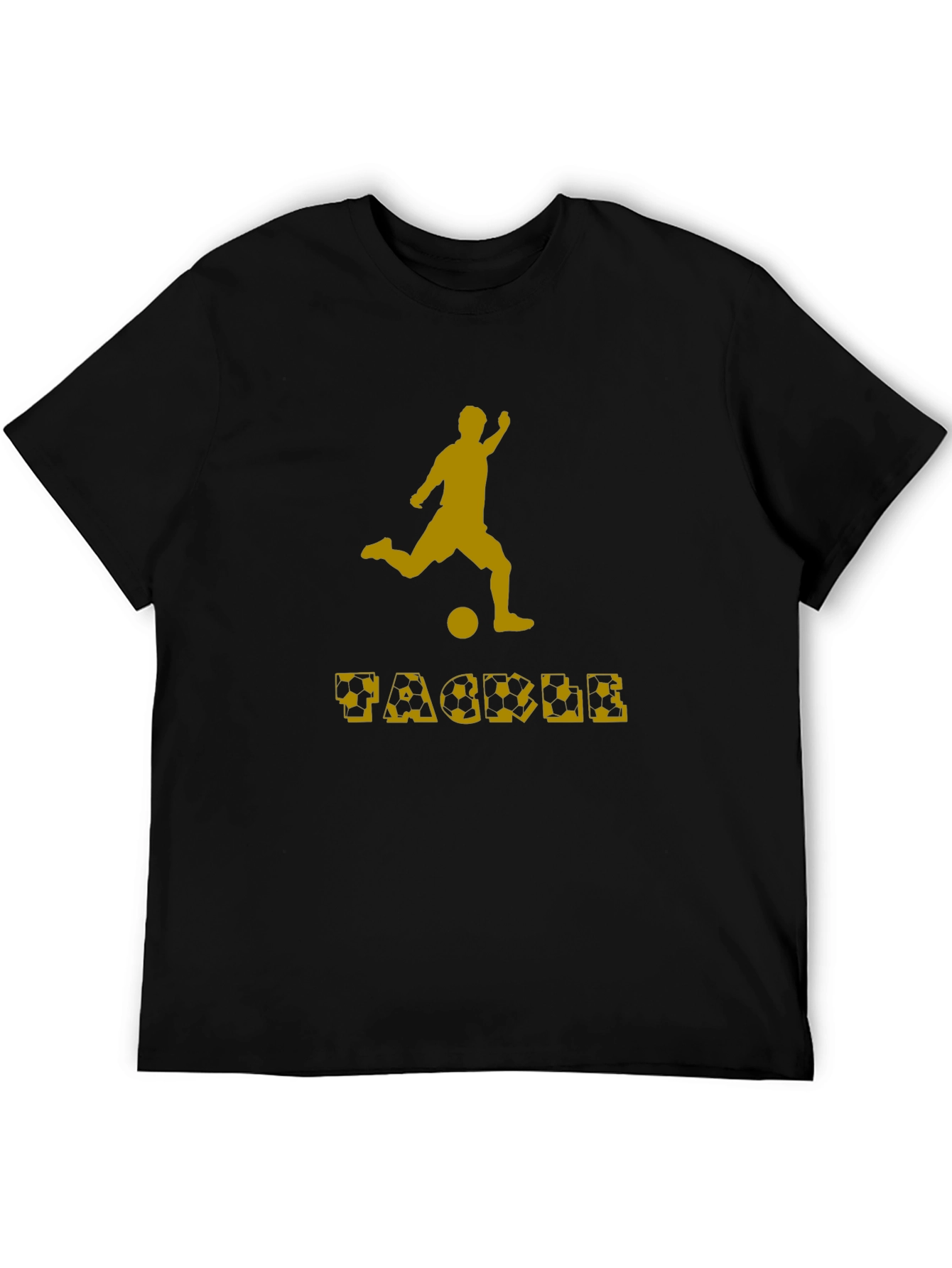 Black Soccer Tackle Graphic T-Shirt view 5
