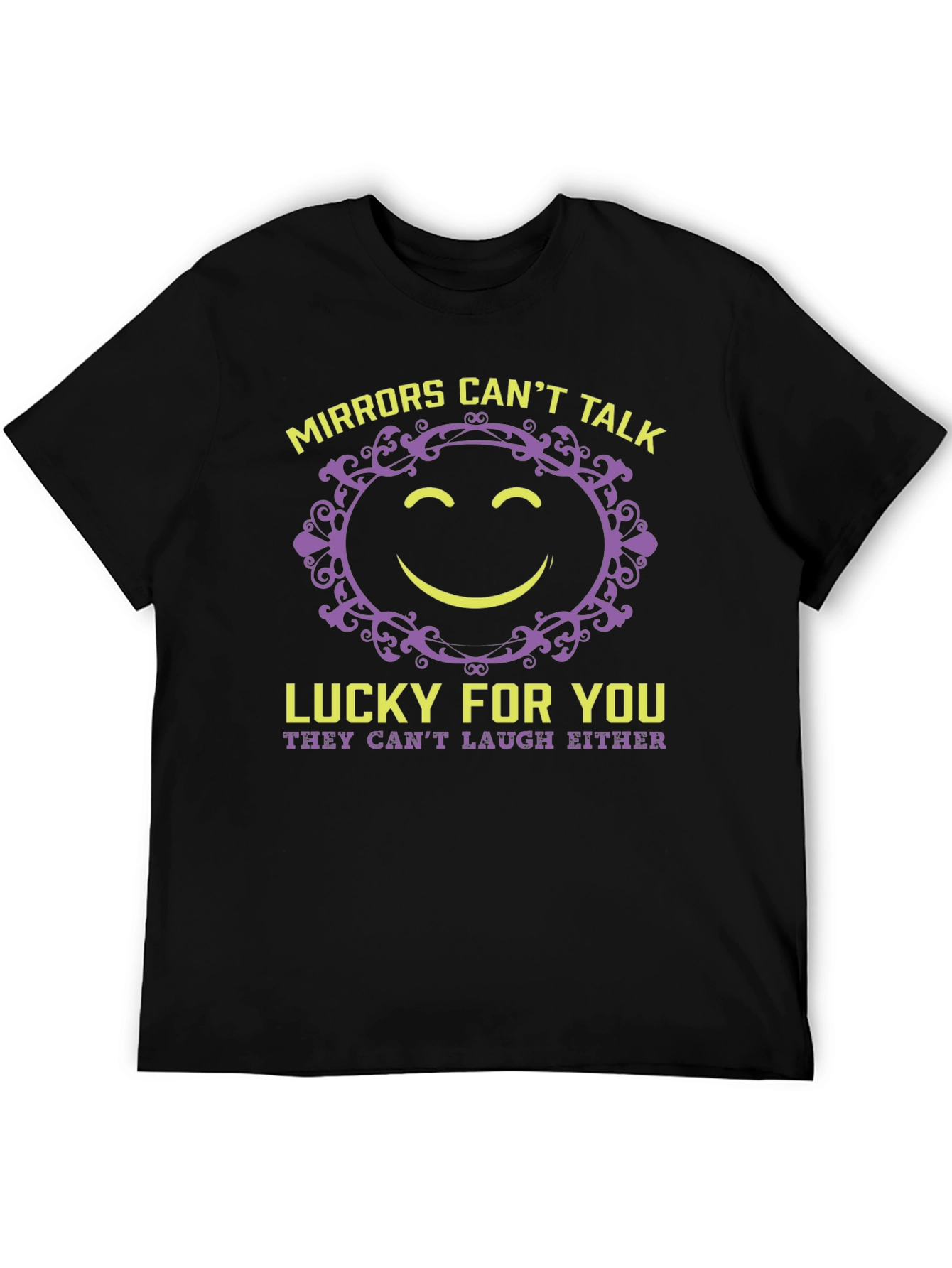Black Mirrors Can't Talk Funny Graphic T-Shirt view 5