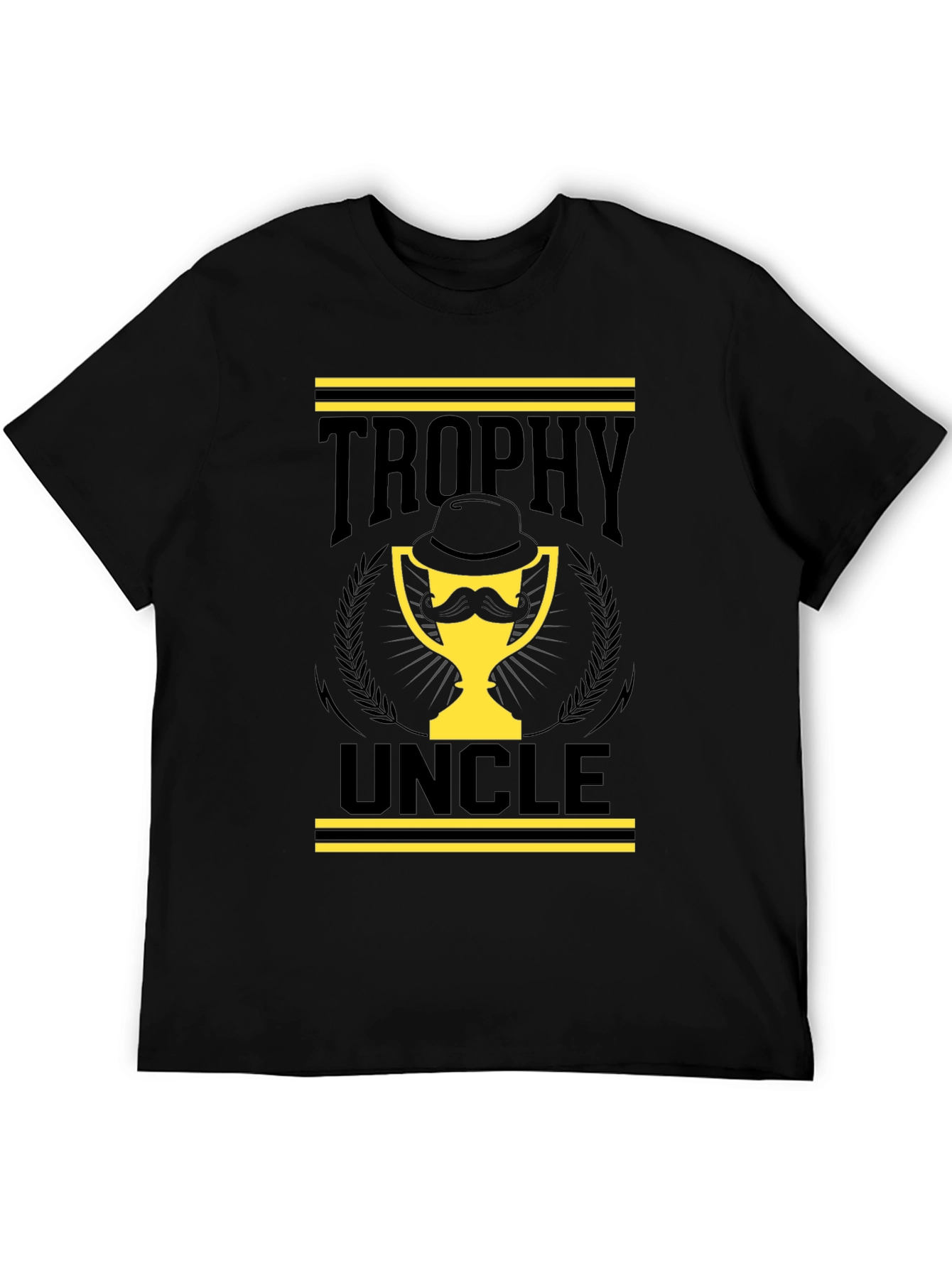 Black Trophy Uncle Graphic Tee - Black Cotton T-Shirt view 5