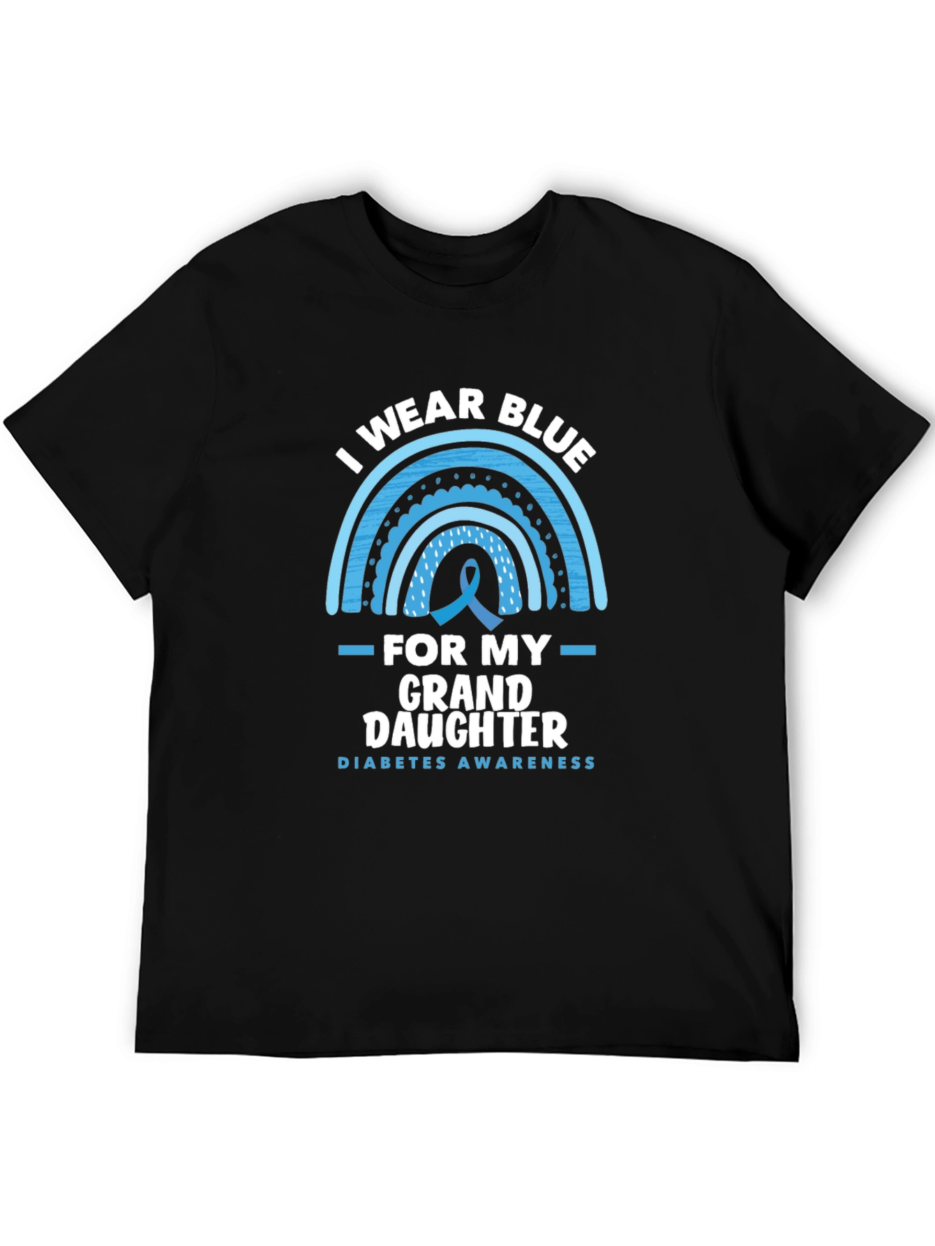 Black I Wear Blue For My Granddaughter T-Shirt Diabetes Awareness view 5