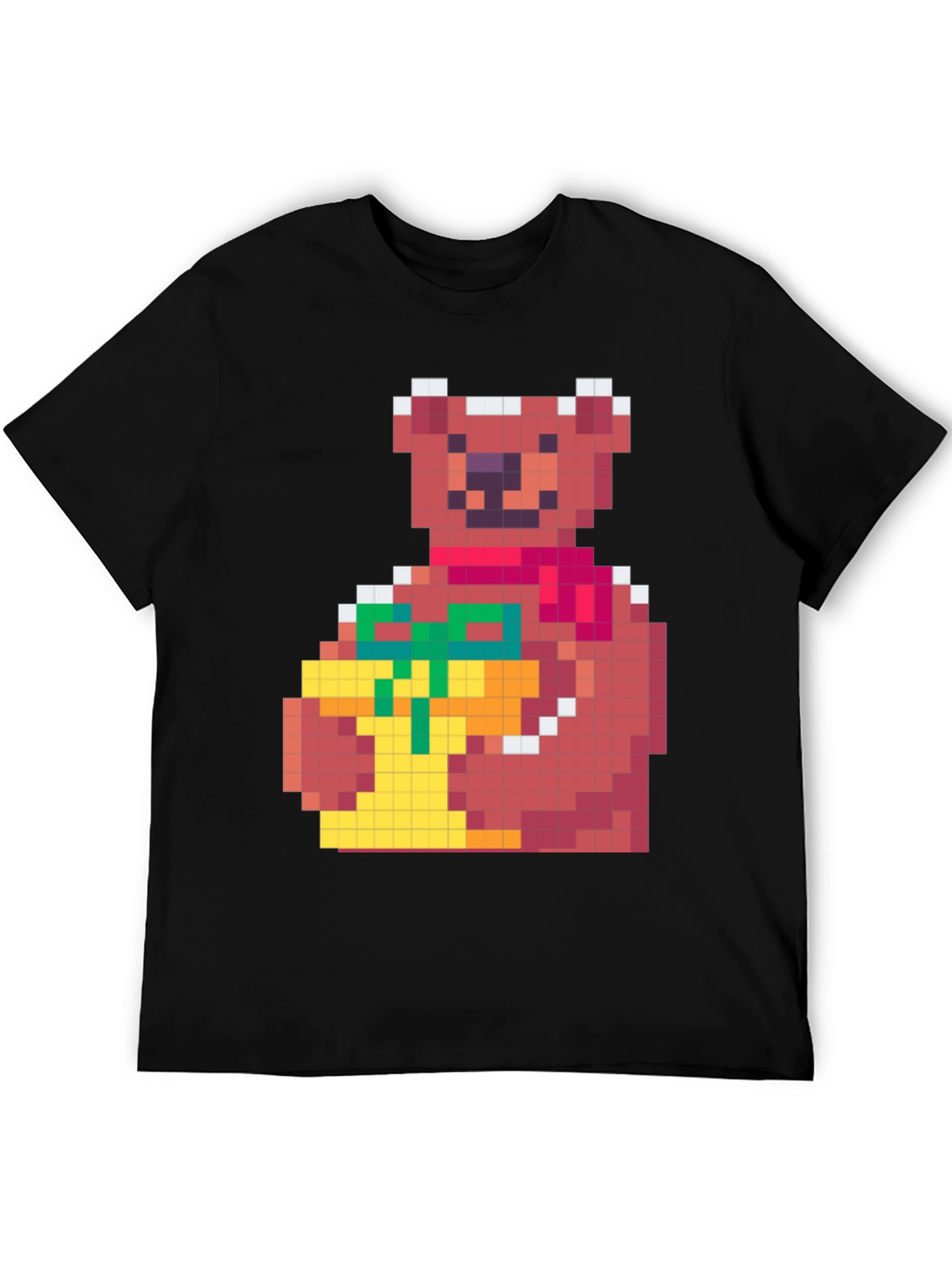 Black Pixelated Bear with Gift T-Shirt view 5
