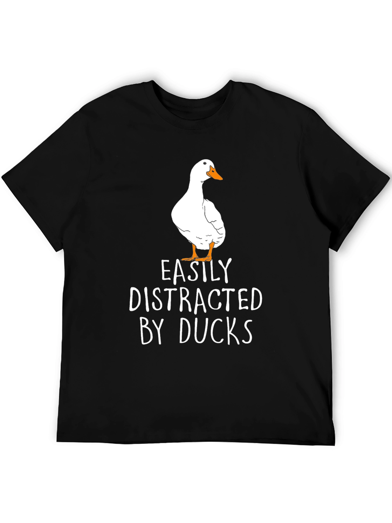 Black Easily Distracted By Ducks T-Shirt, Duck Lover Tee view 5