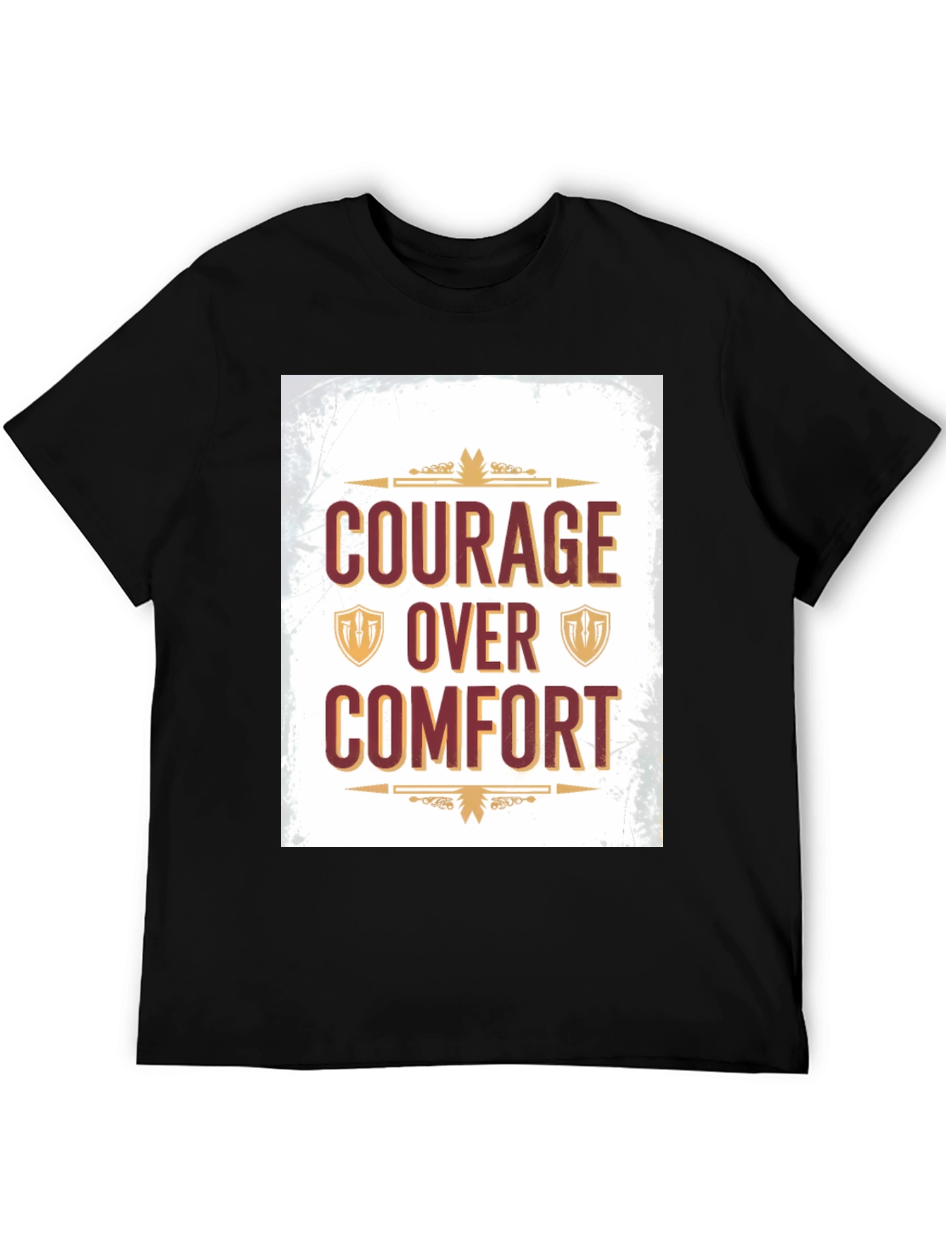 Black Courage Over Comfort Graphic Tee - Motivational Design view 5