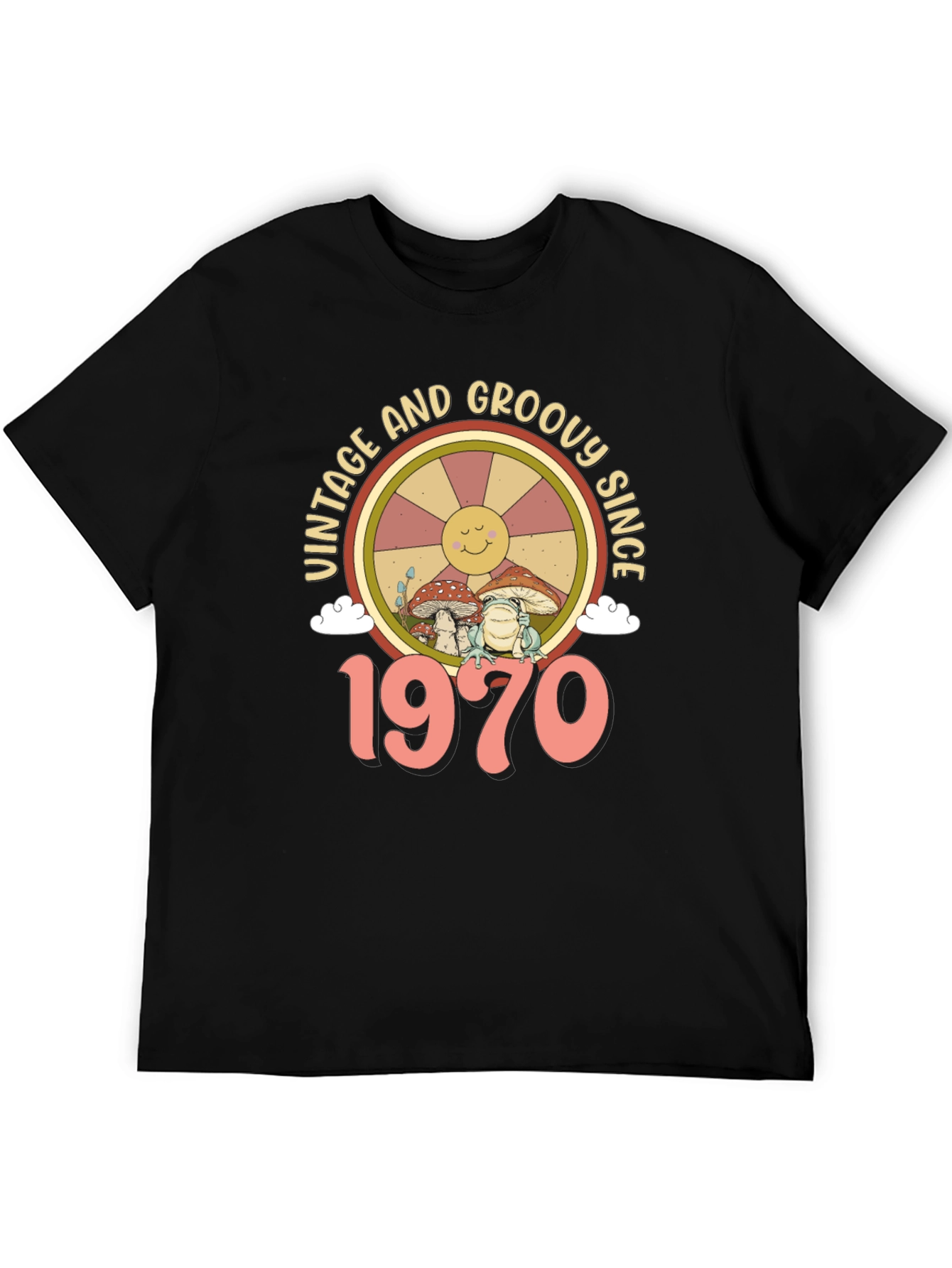 Black Vintage Groovy Since 1970 T-Shirt view 5
