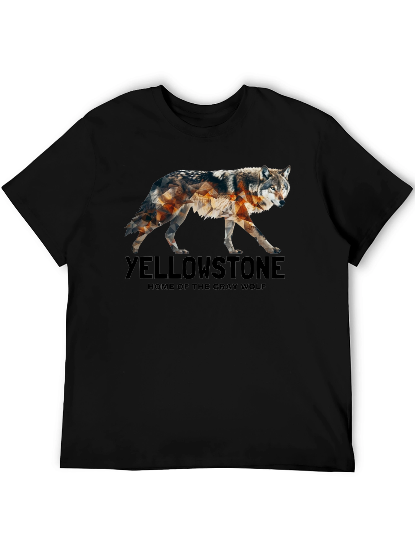 Black Yellowstone Wolf Graphic Tee - Nature Inspired Design view 5