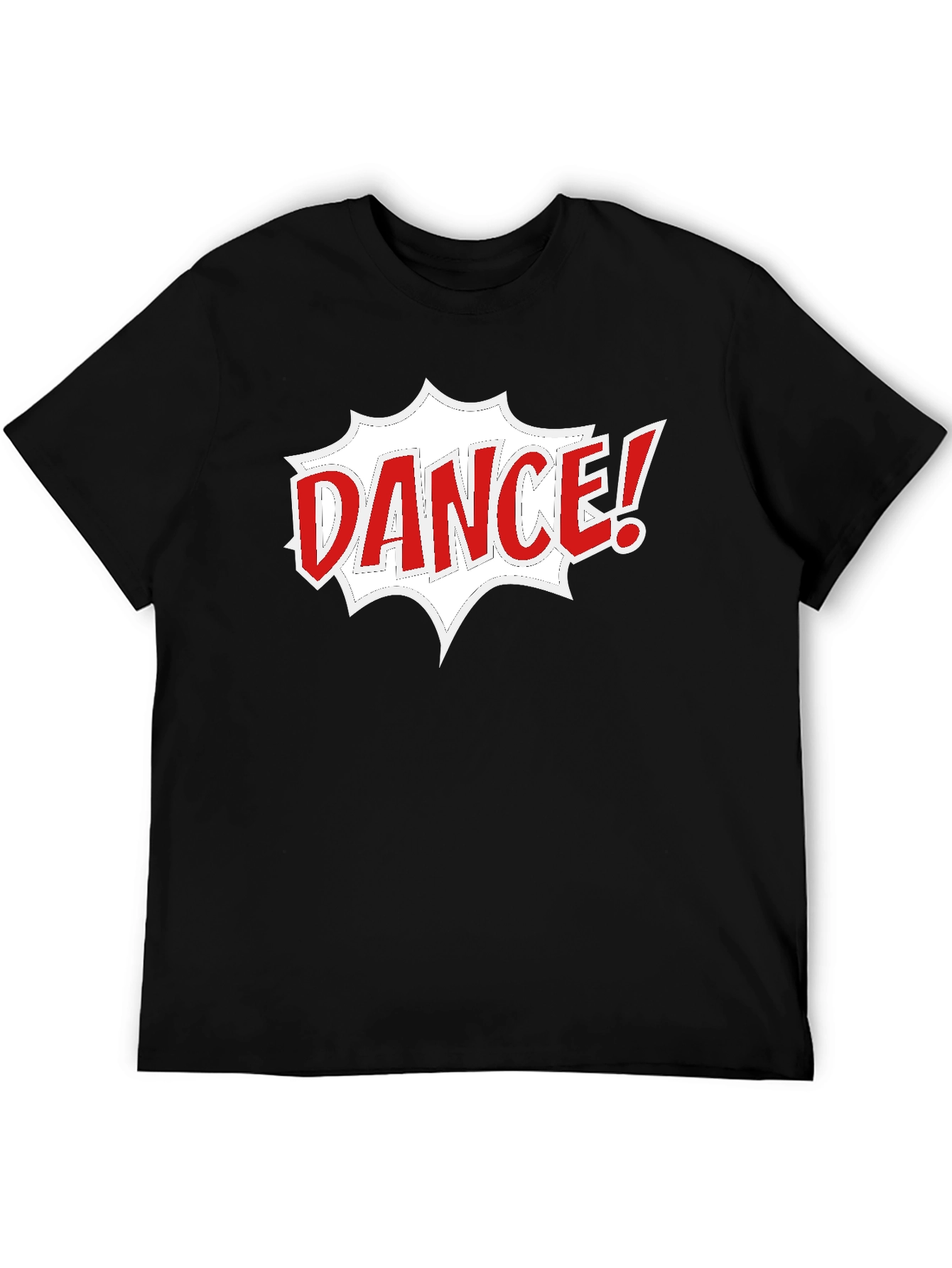 Black Dance Graphic Tee - Black Cotton Short Sleeve T-Shirt view 5