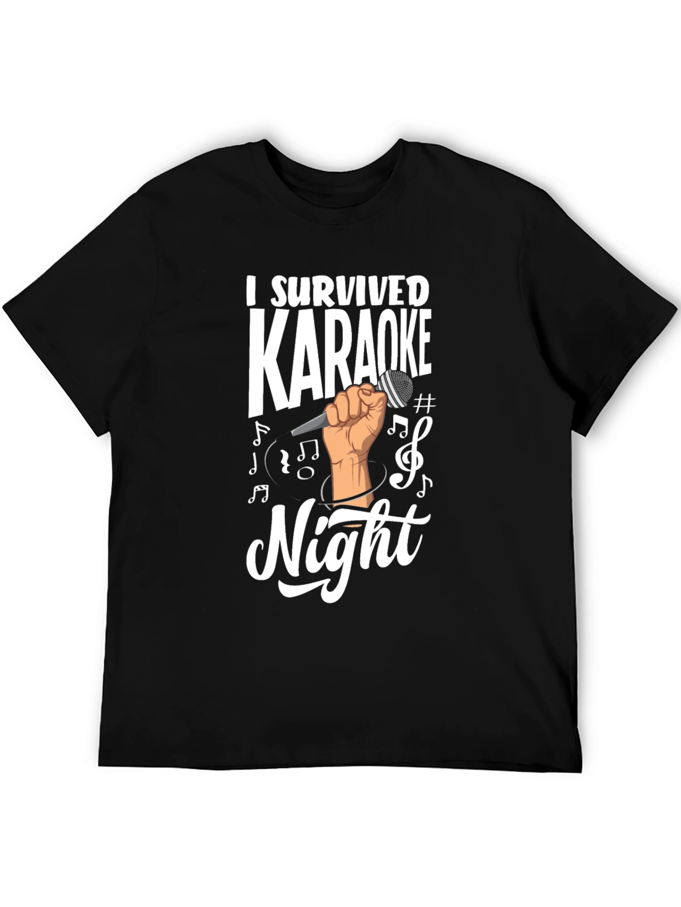 Black I Survived Karaoke Night Graphic T-Shirt view 5