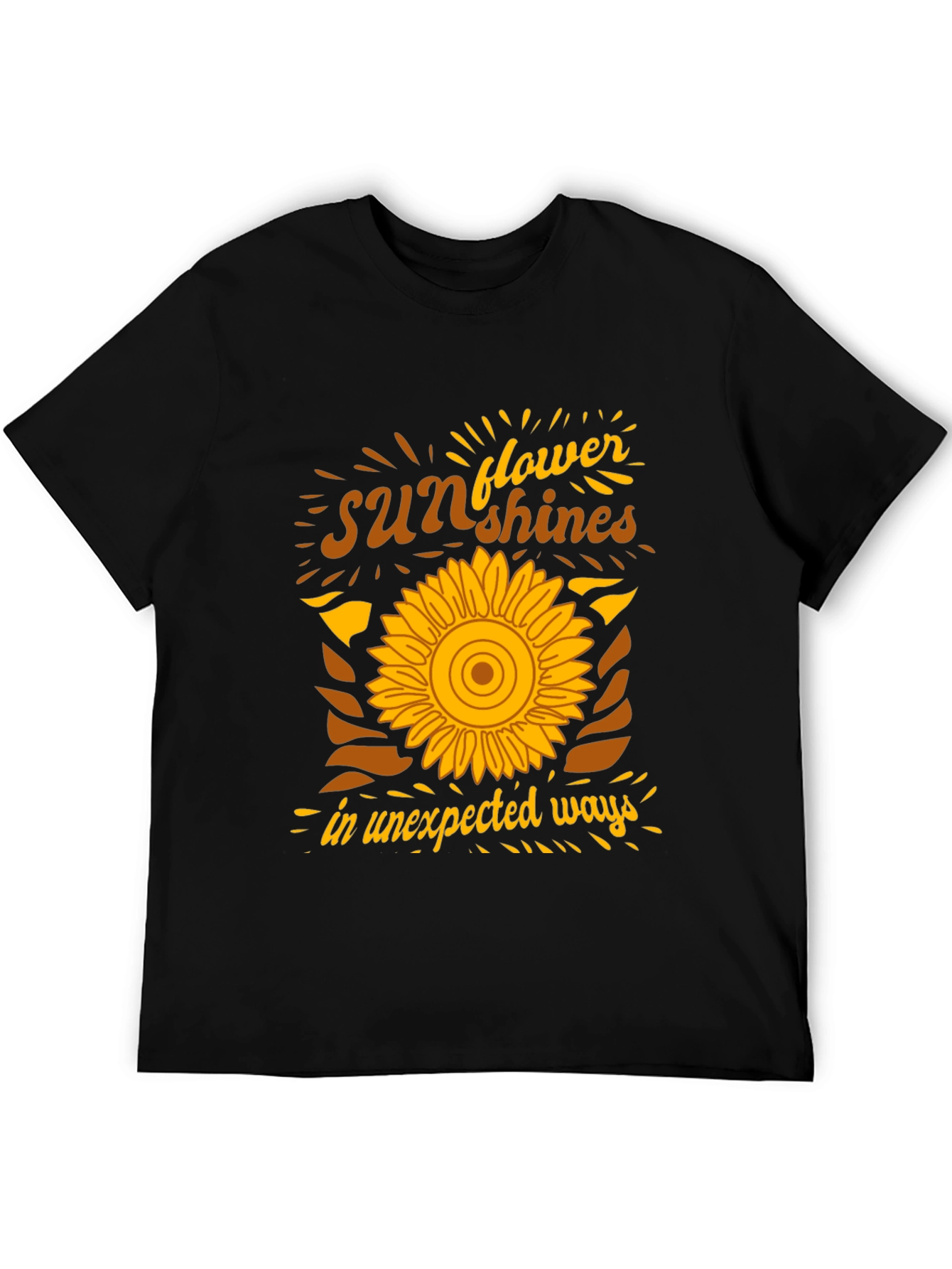 Black Sunflower Sunshines Graphic T-Shirt view 5