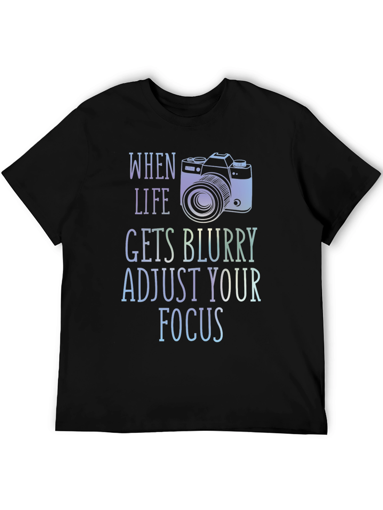 Black Adjust Your Focus Graphic T-Shirt view 5