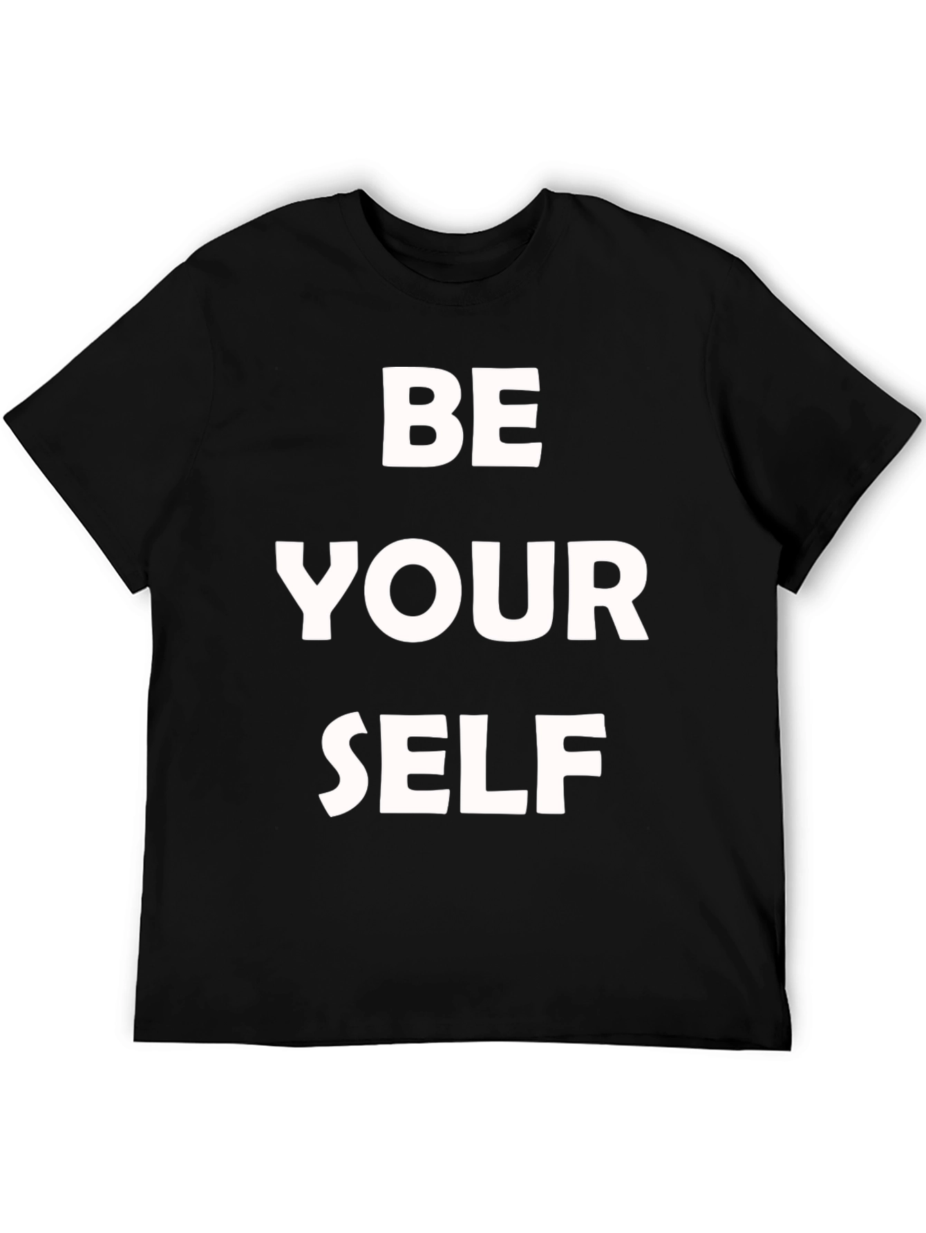 Black Be Yourself Graphic Tee - Soft Cotton Blend Comfort view 5