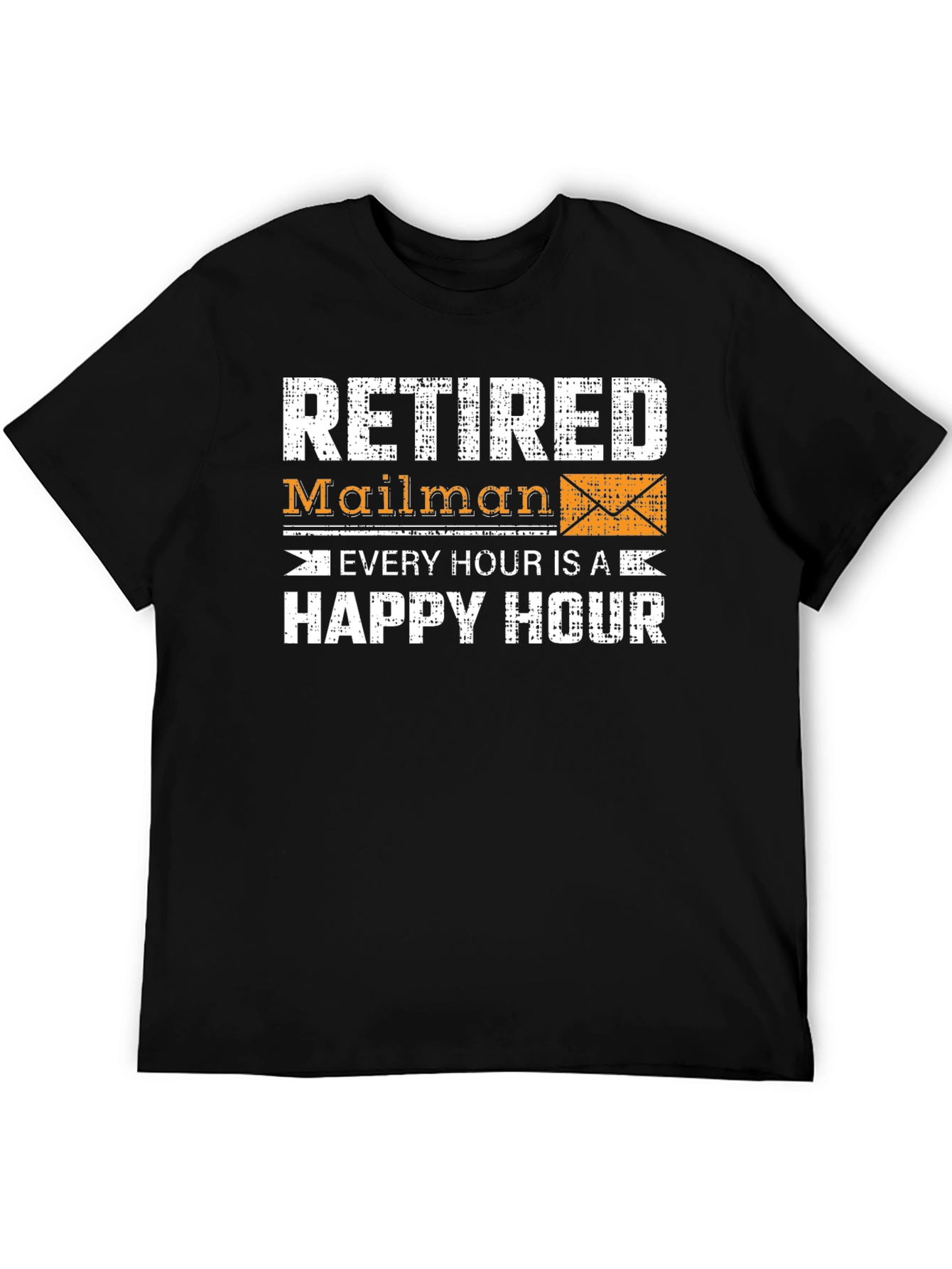 Black Retired Mailman Happy Hour Graphic Tee view 5