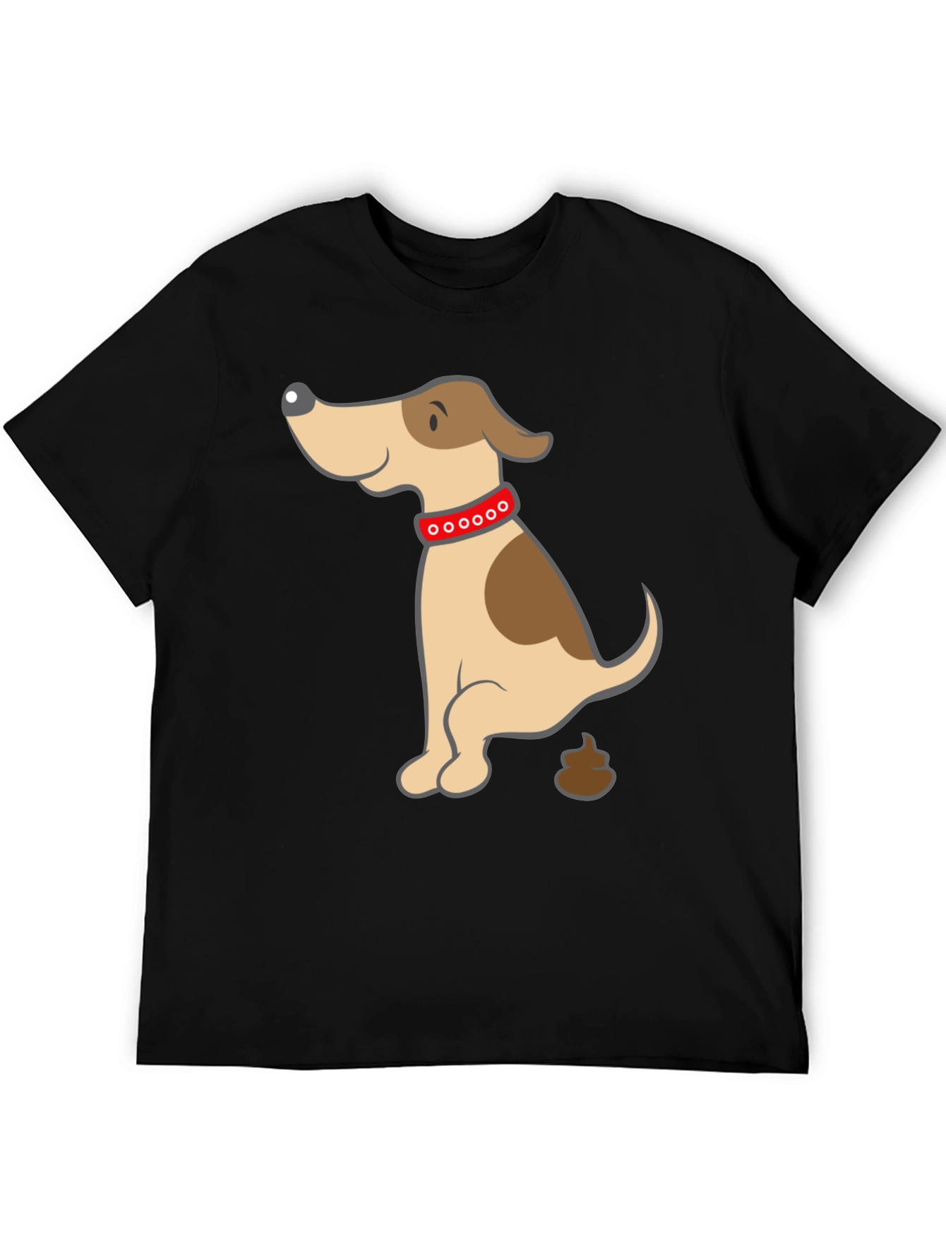 Black Funny Dog Poop Cartoon Black T-Shirt view 5