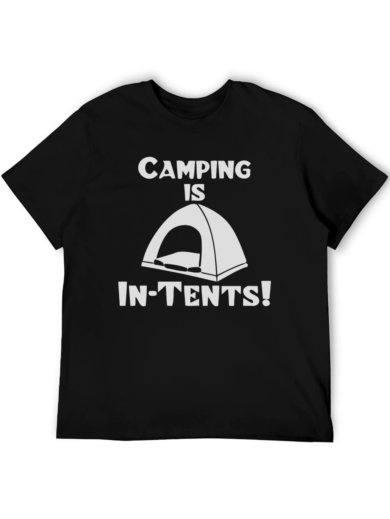 Black Camping In-Tents Black T-Shirt view 5
