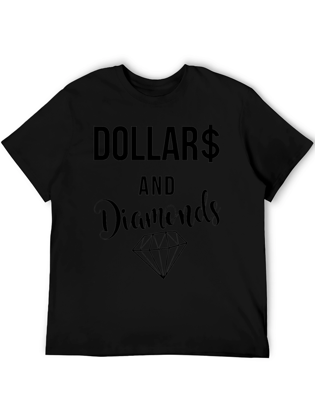 Black Dollar and Diamonds Graphic Tee view 5