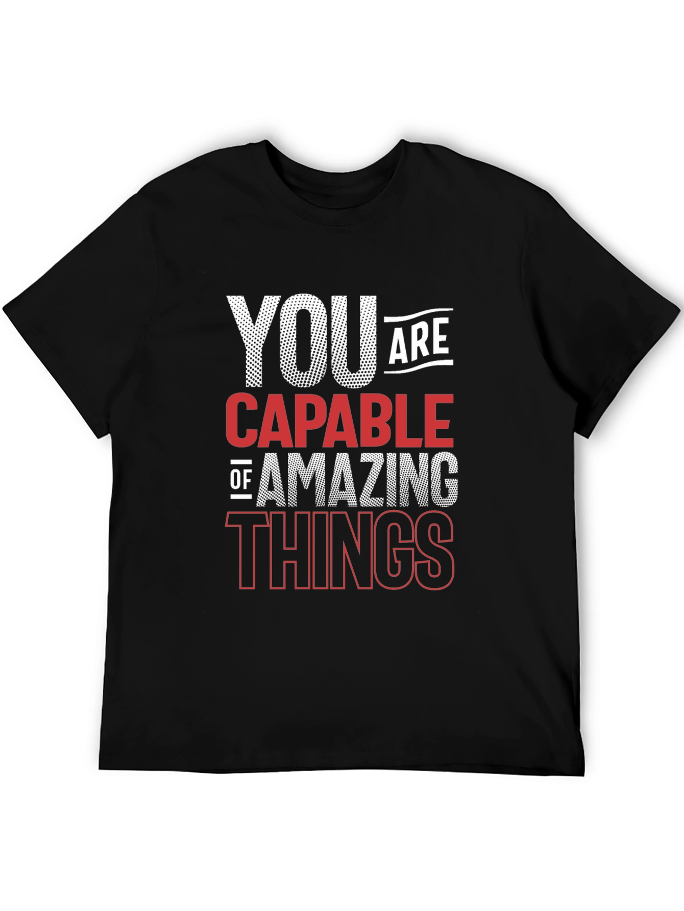 Black Motivational Graphic Tee - You Are Capable view 5