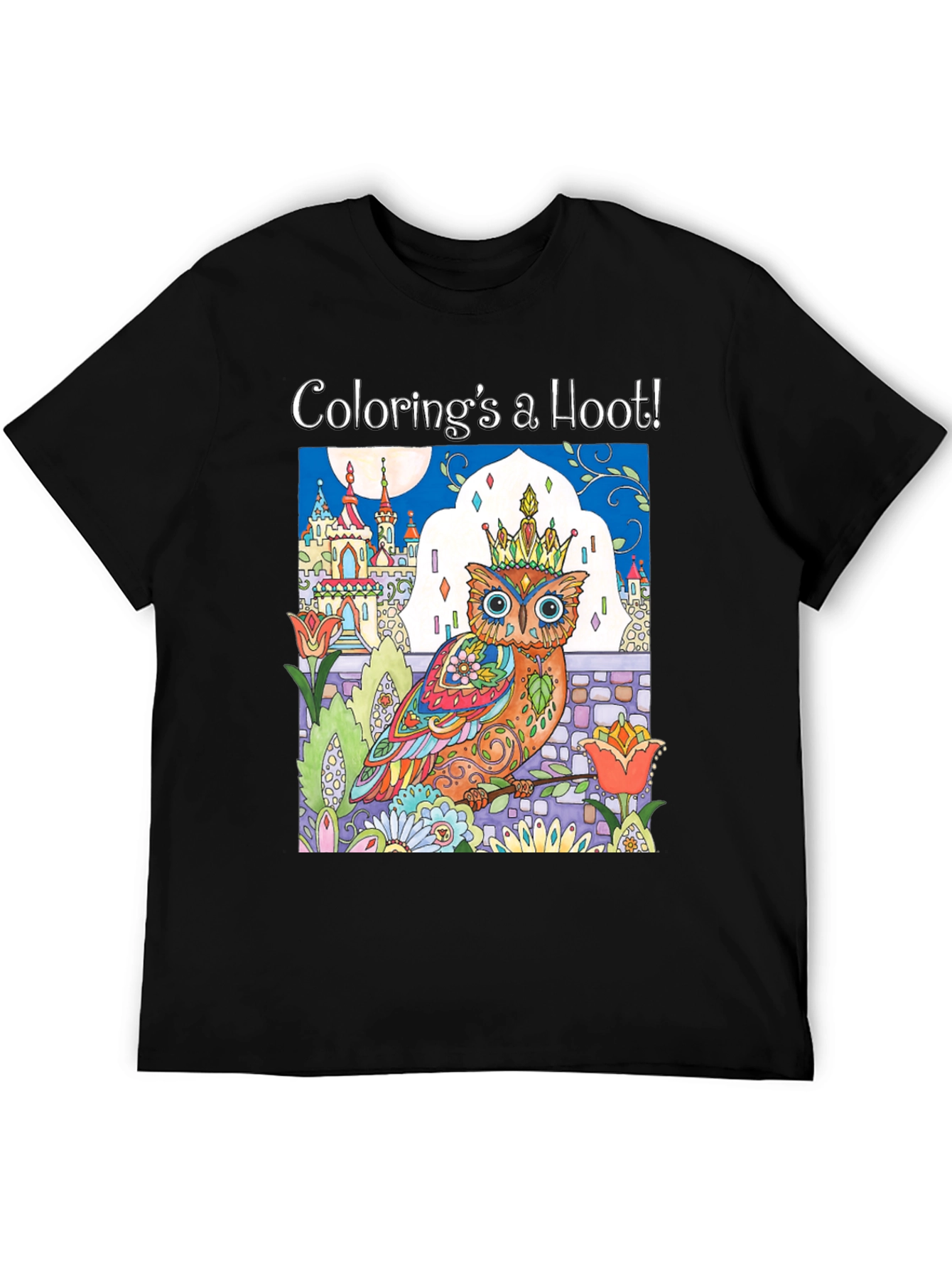 Black Coloring's a Hoot! Owl T-Shirt view 5