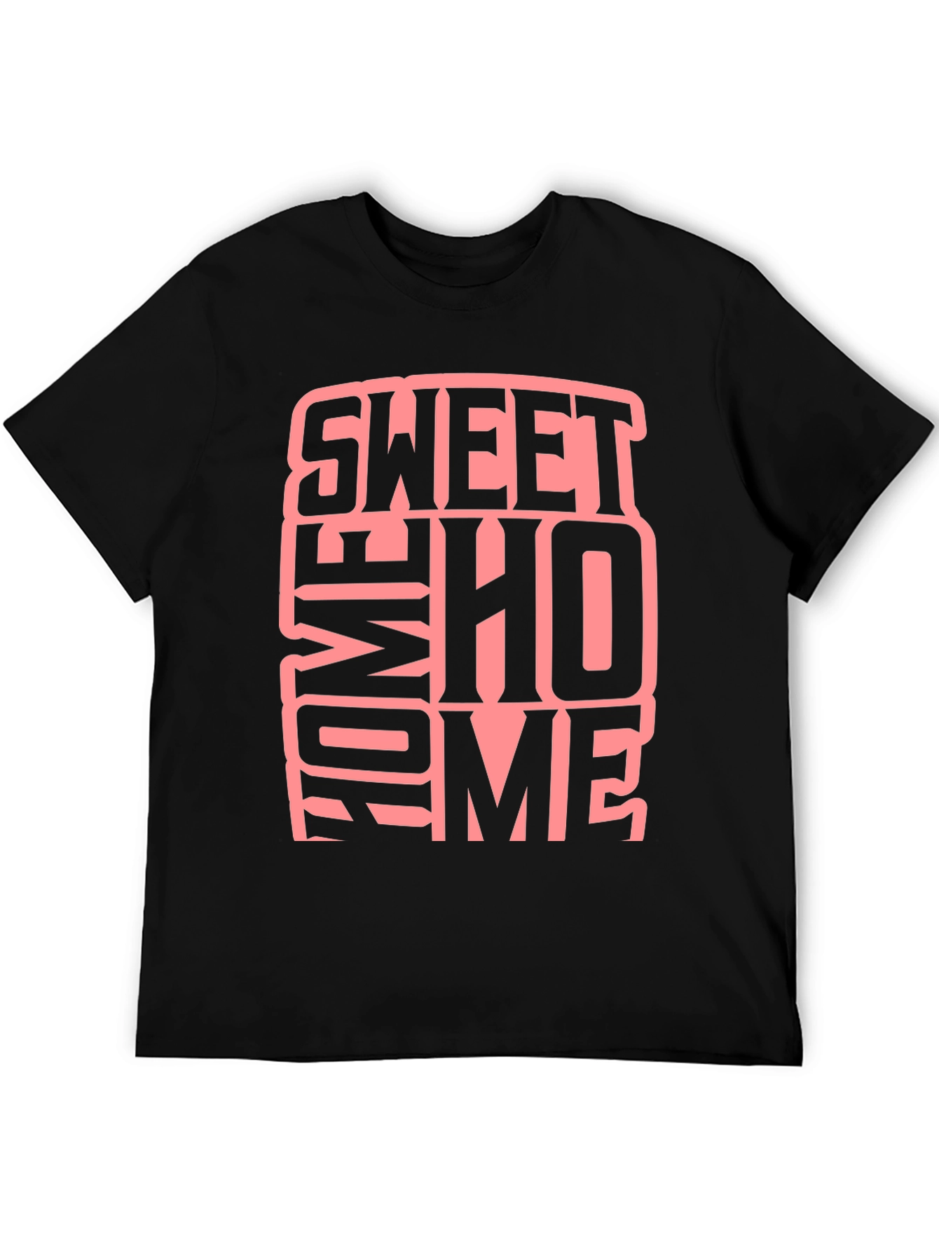 Black Sweet Home Graphic Black T-Shirt view 5
