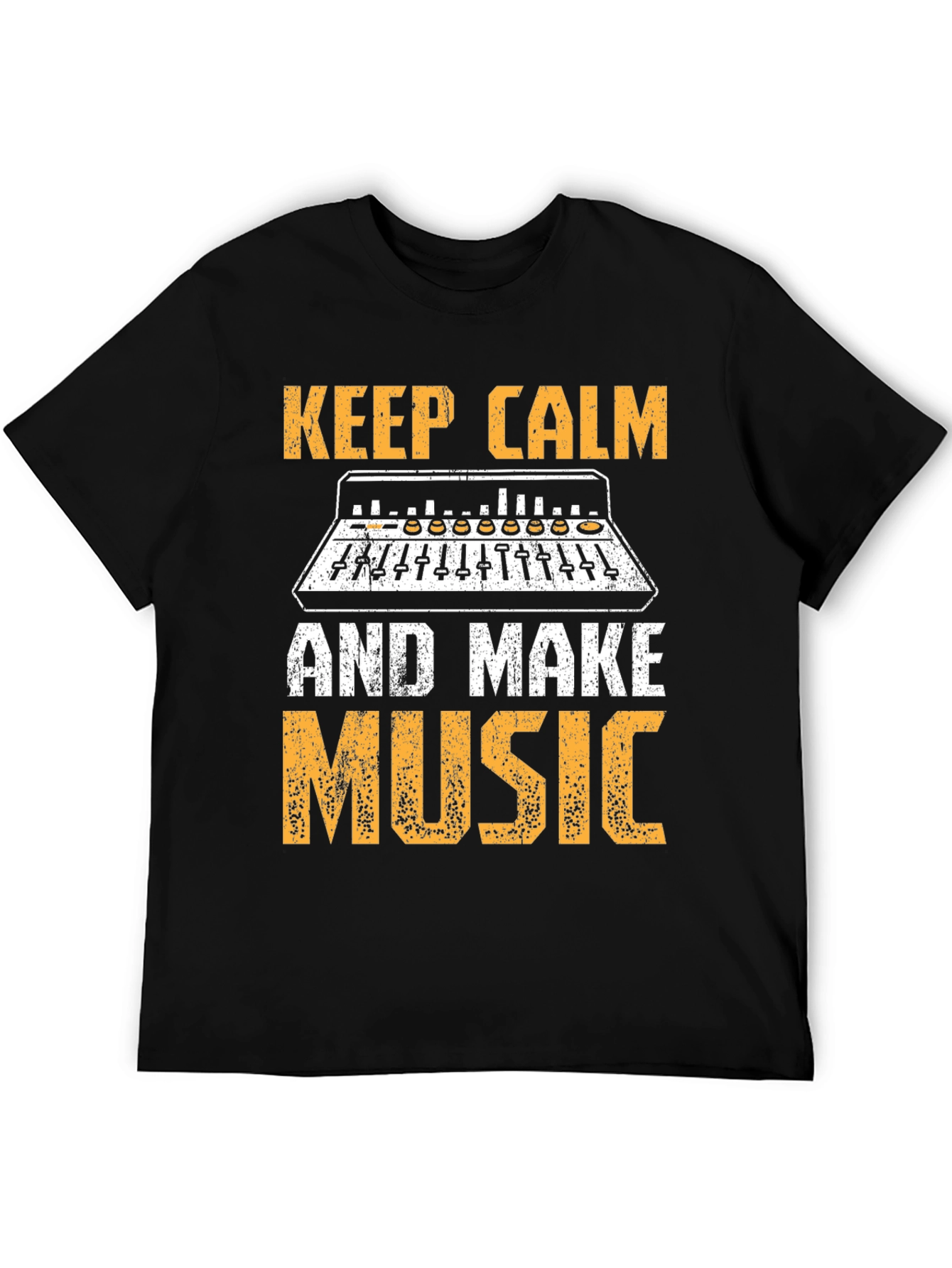 Black Keep Calm and Make Music T-Shirt view 5
