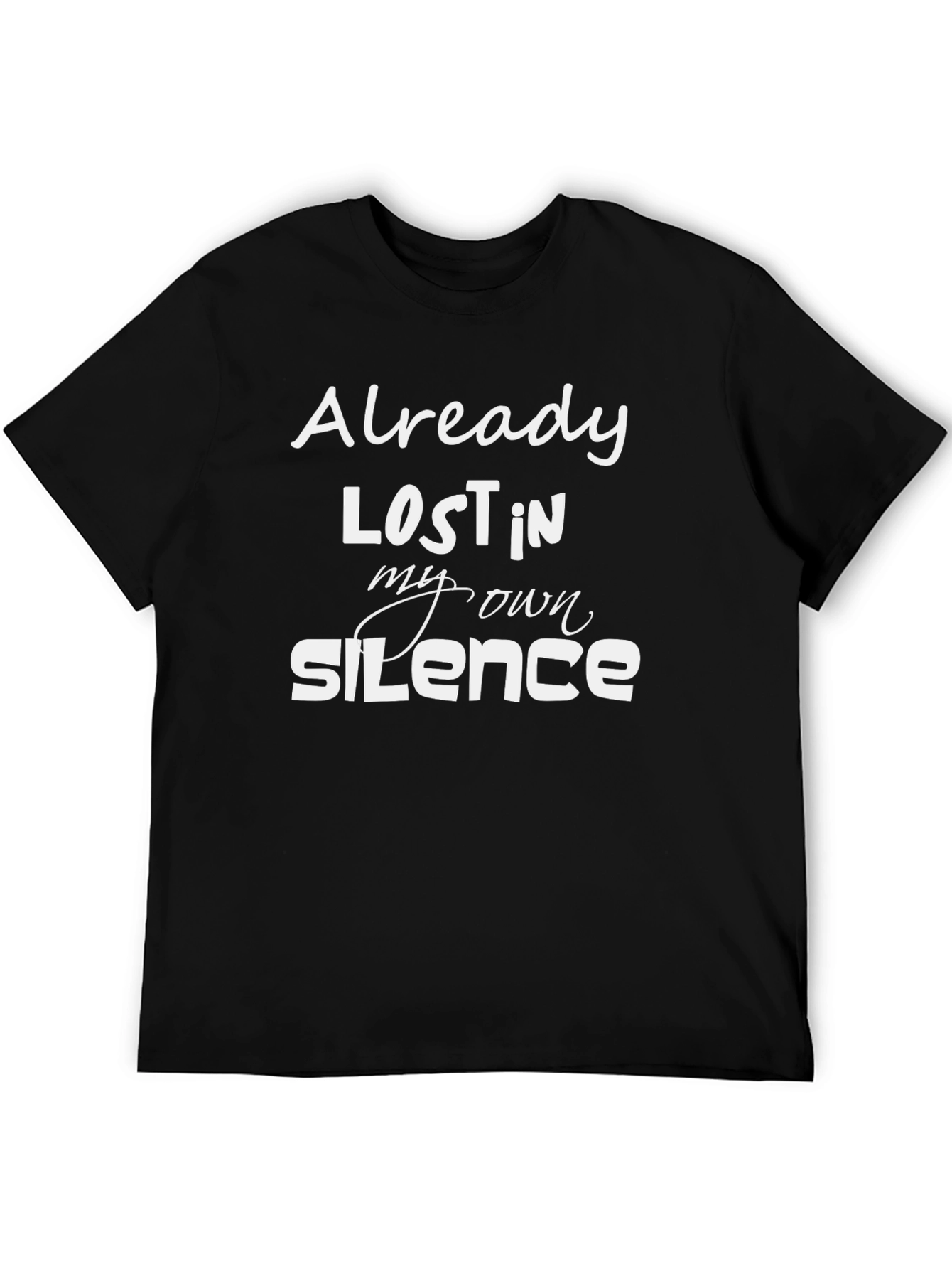 Black Lost in Silence Graphic Tee - Black view 5