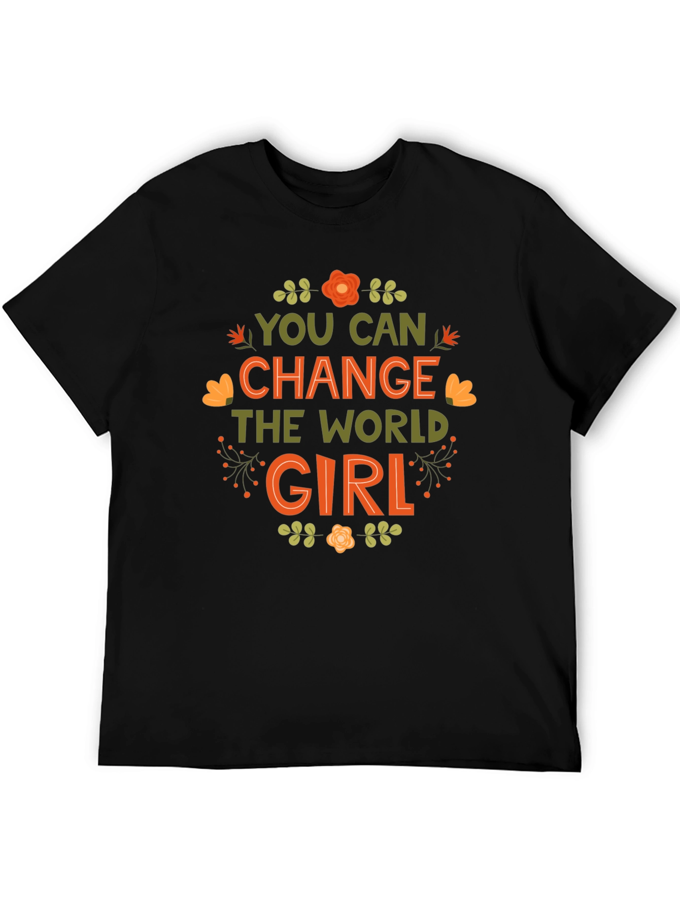 Black You Can Change the World Girl T-Shirt view 5