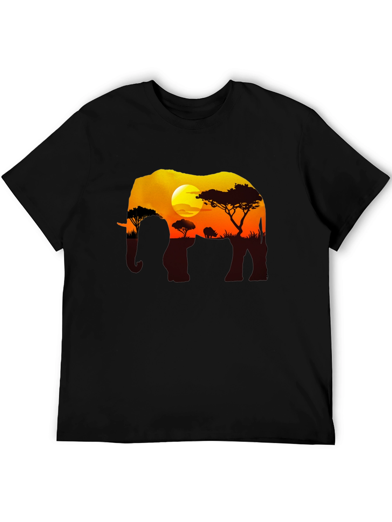 Black Elephant Sunset Graphic Tee - Black Safari Shirt view 5