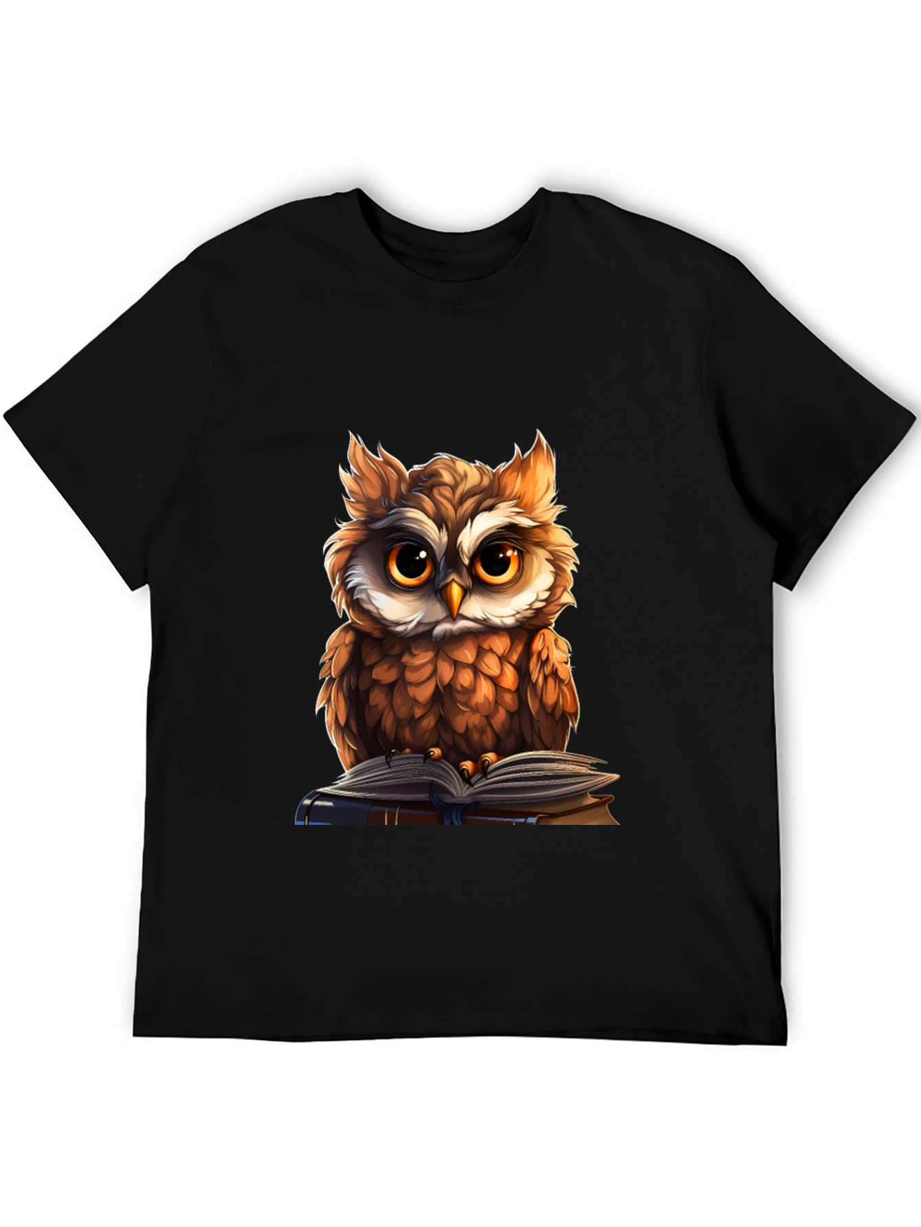 Black Owl Reading Book Graphic Tee view 5
