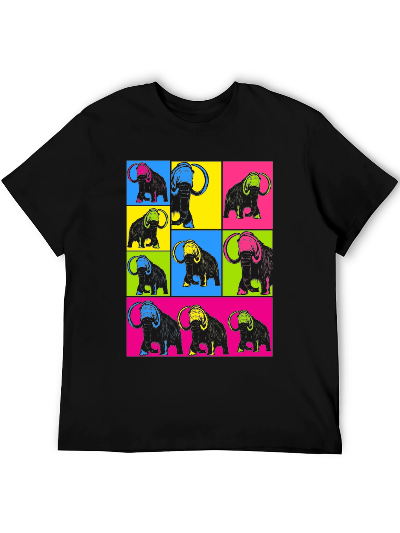 Black Pop Art Mammoth T-Shirt - Black view 5