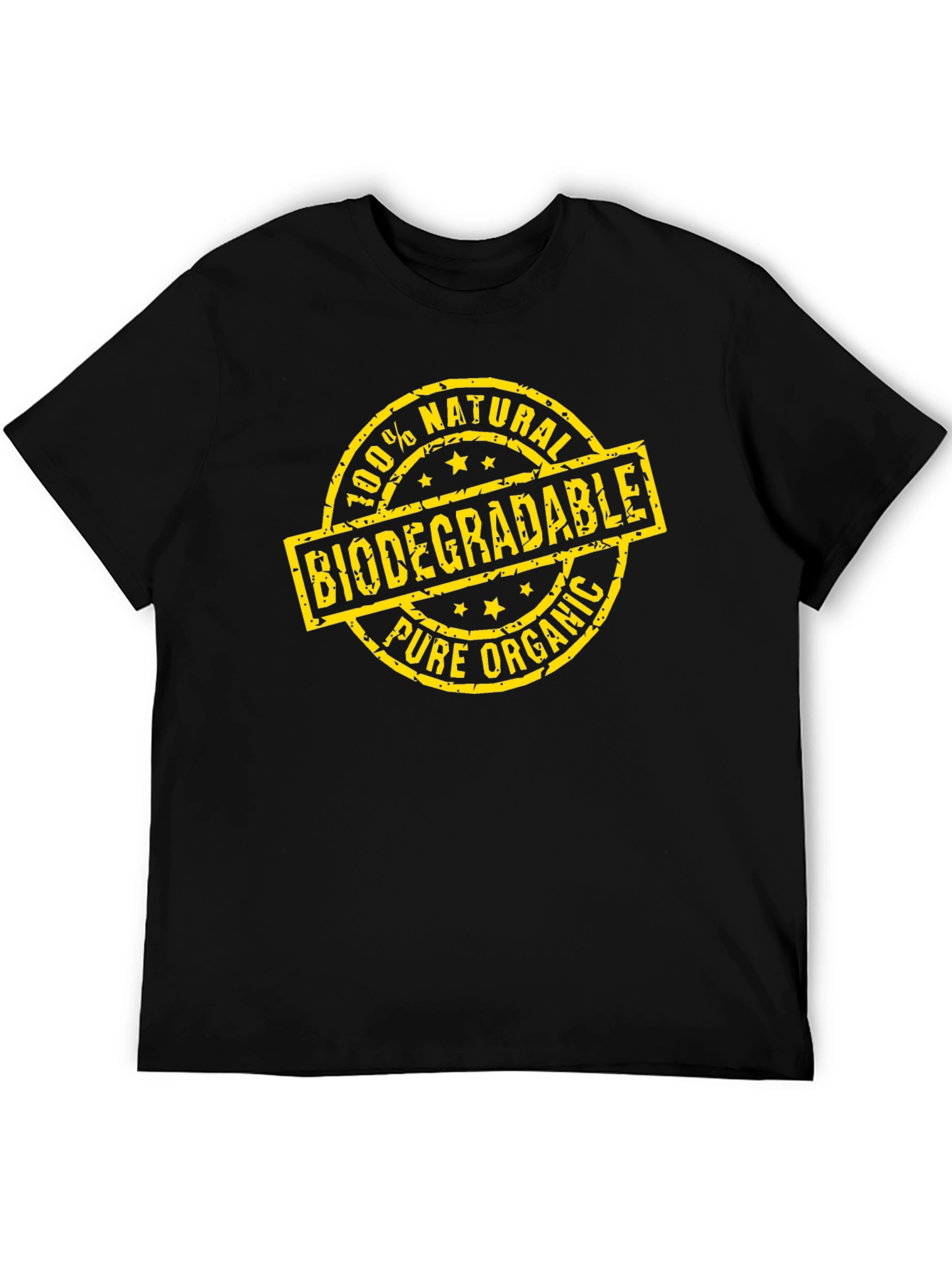 Black Biodegradable Organic Cotton T-Shirt view 5