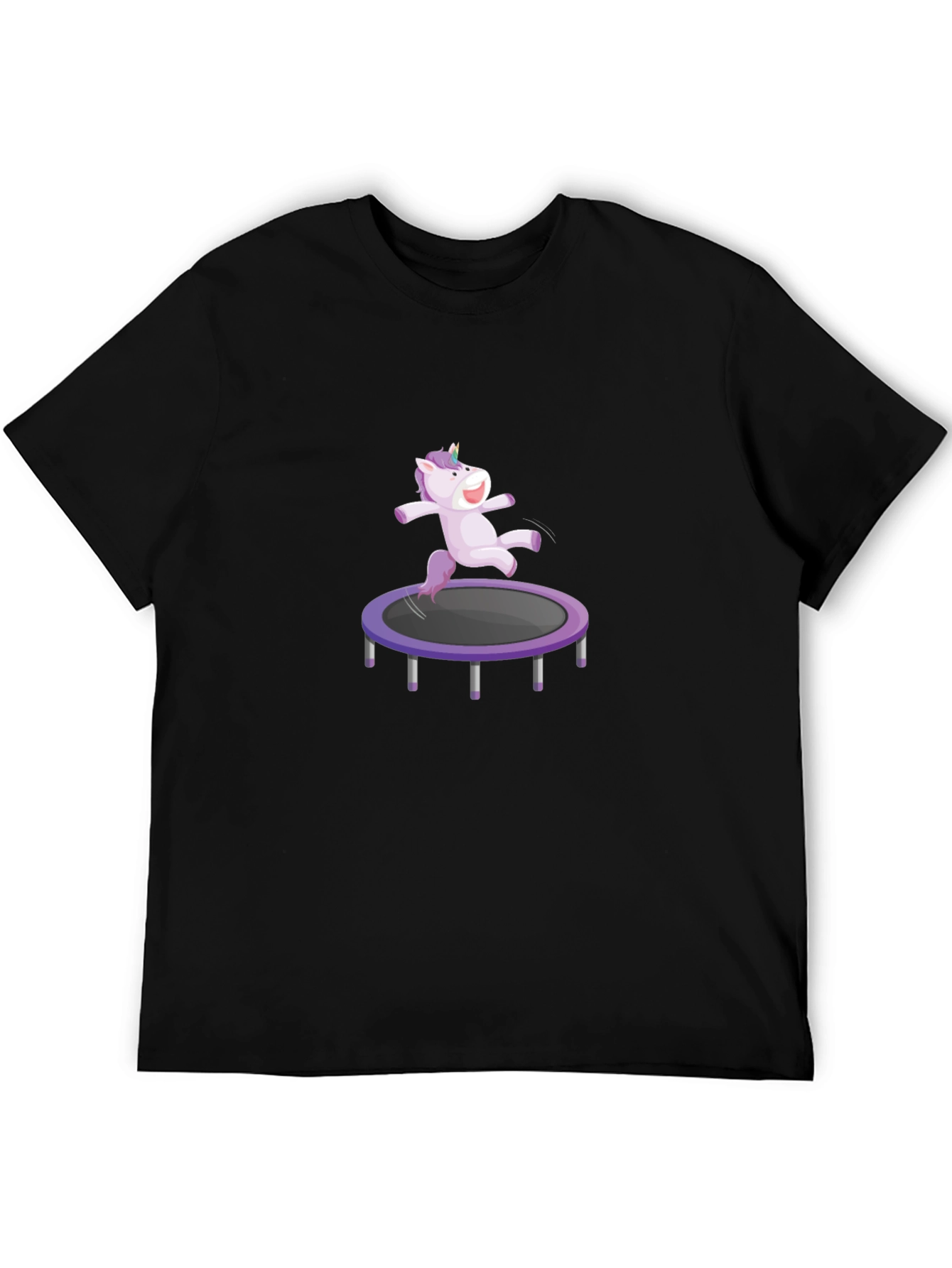 Black Unicorn Trampoline T-Shirt view 5