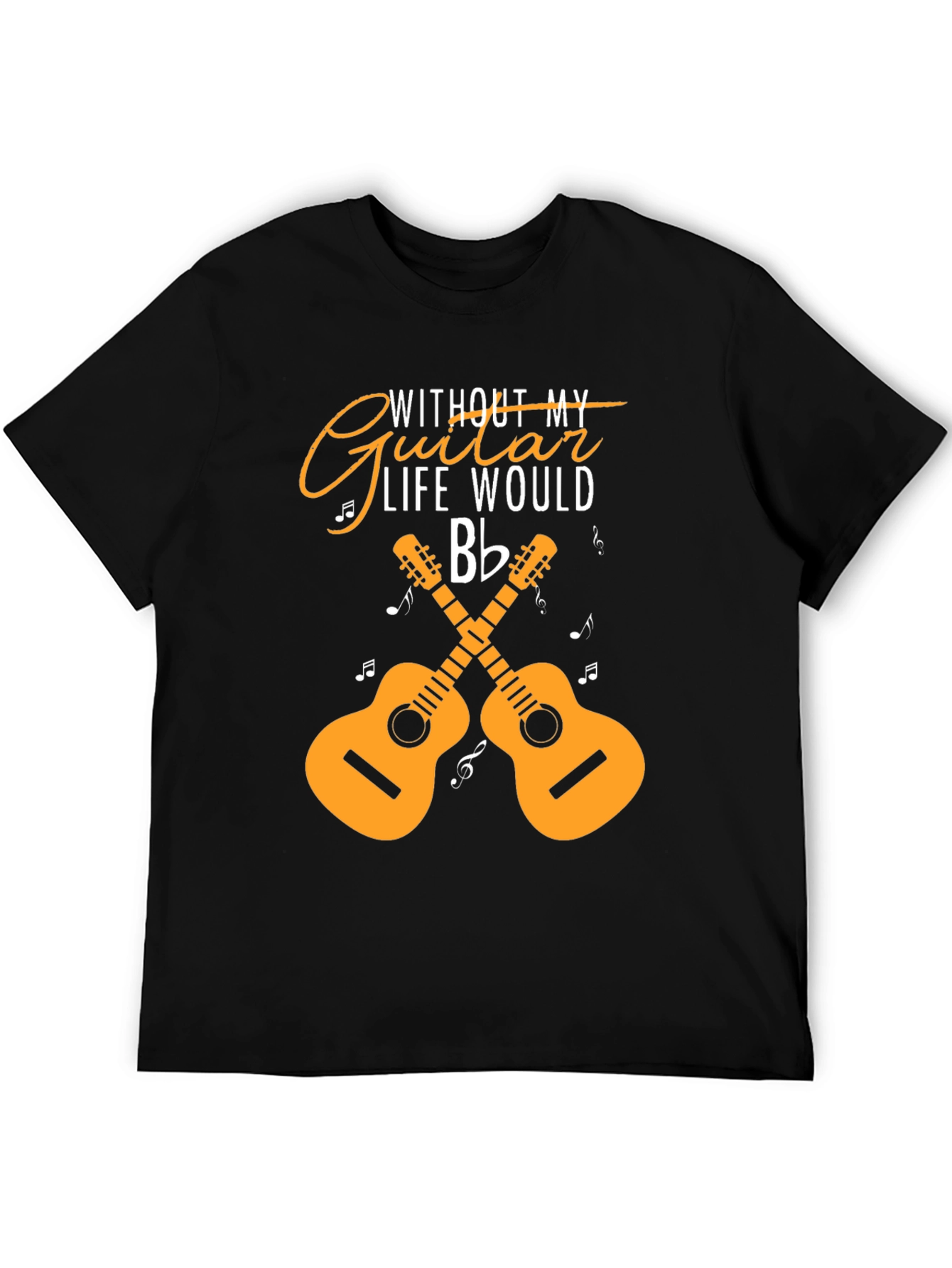 Black Guitar Life T-Shirt: Music Lover Tee view 5