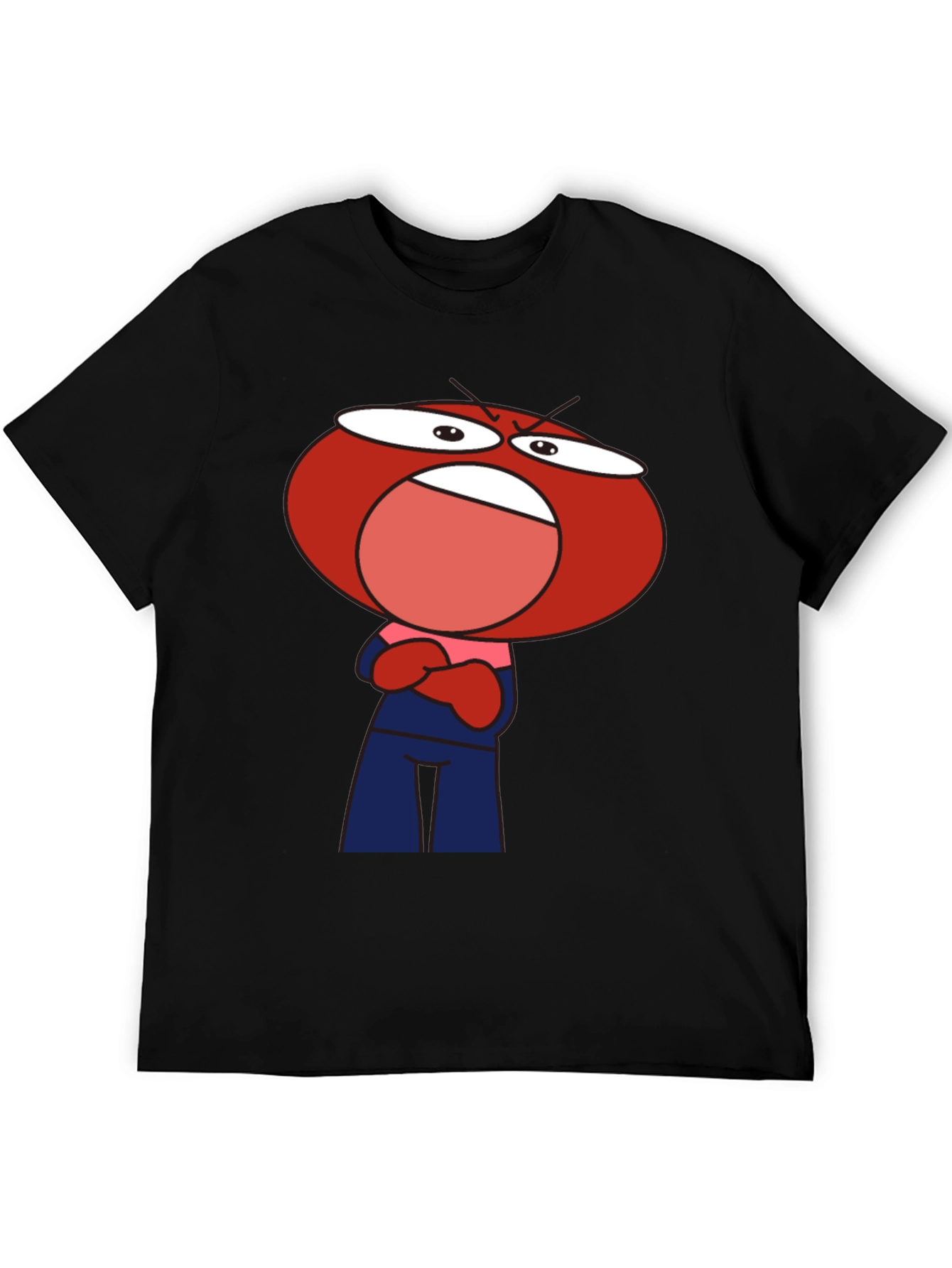 Black Angry Red Head Cartoon T-Shirt view 5