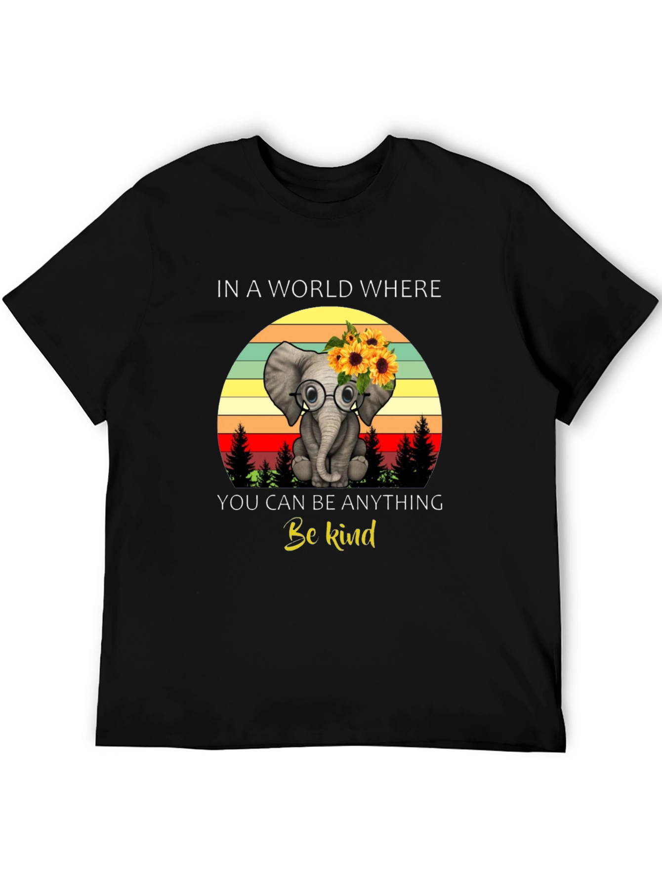 Black Be Kind Elephant T-Shirt view 5