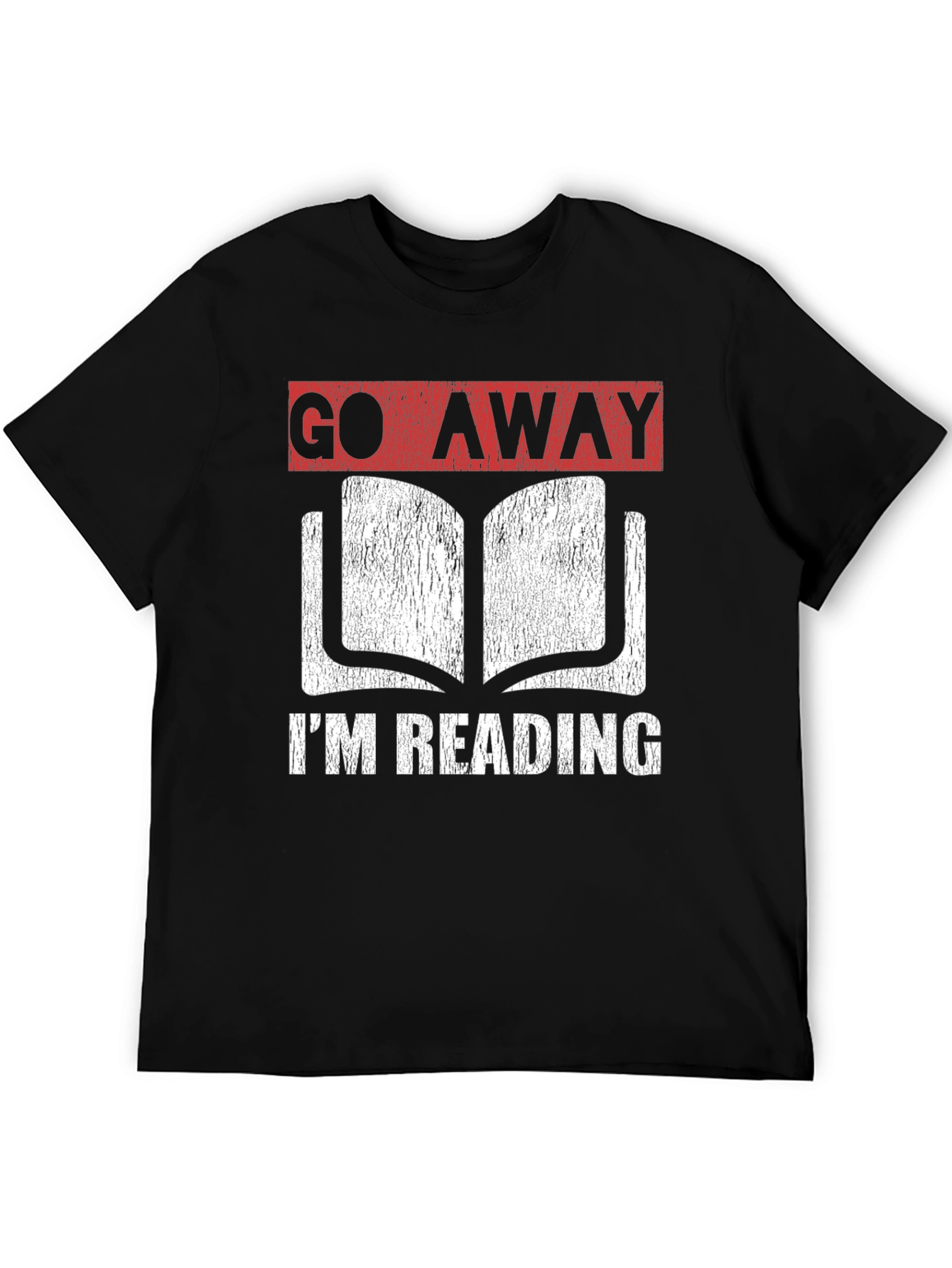 Black Go Away I'm Reading Graphic T-Shirt - Book Lover Tee view 5