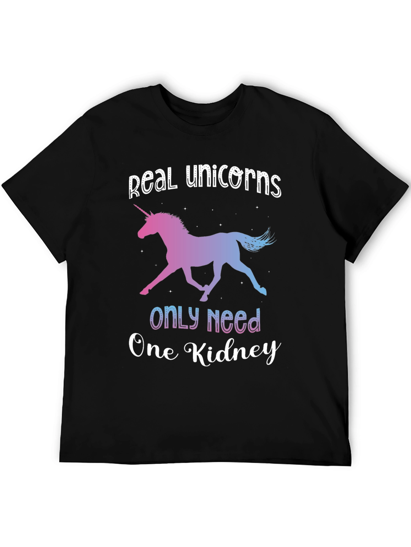 Black Real Unicorns One Kidney Novelty T-Shirt view 5