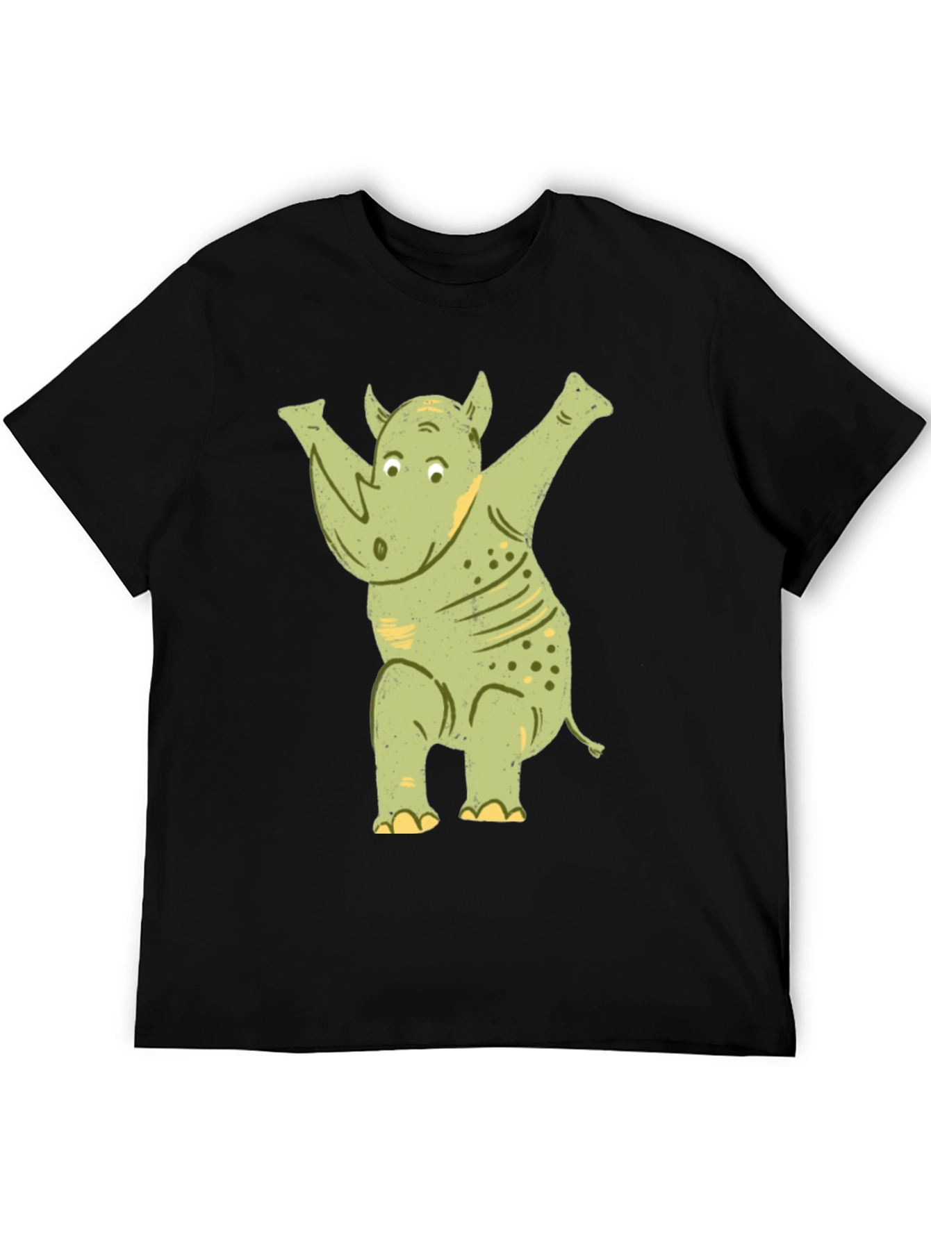 Black Funny Rhino Dab T-Shirt view 5