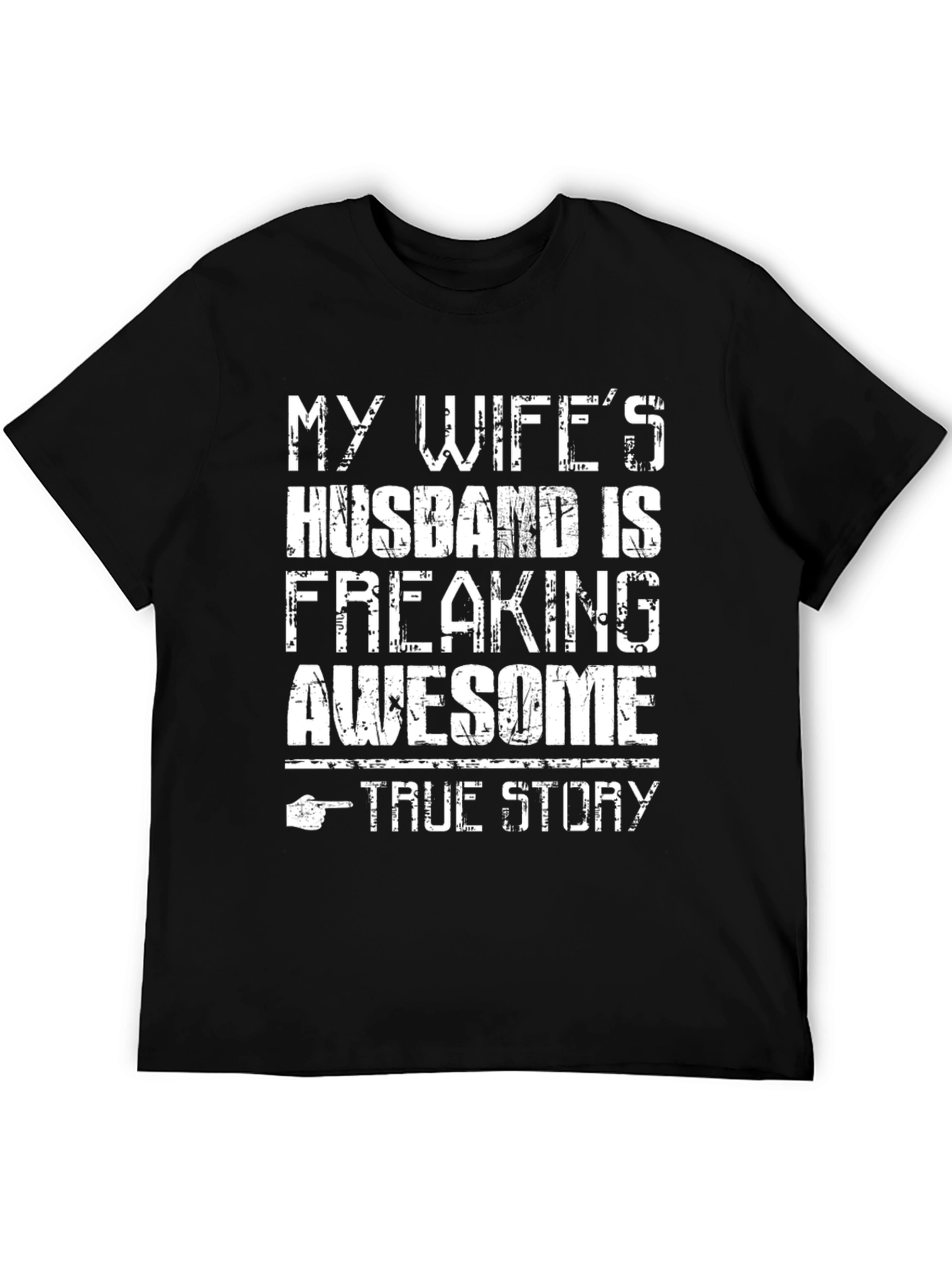 Black My Wife's Husband is Awesome Graphic T-Shirt view 5