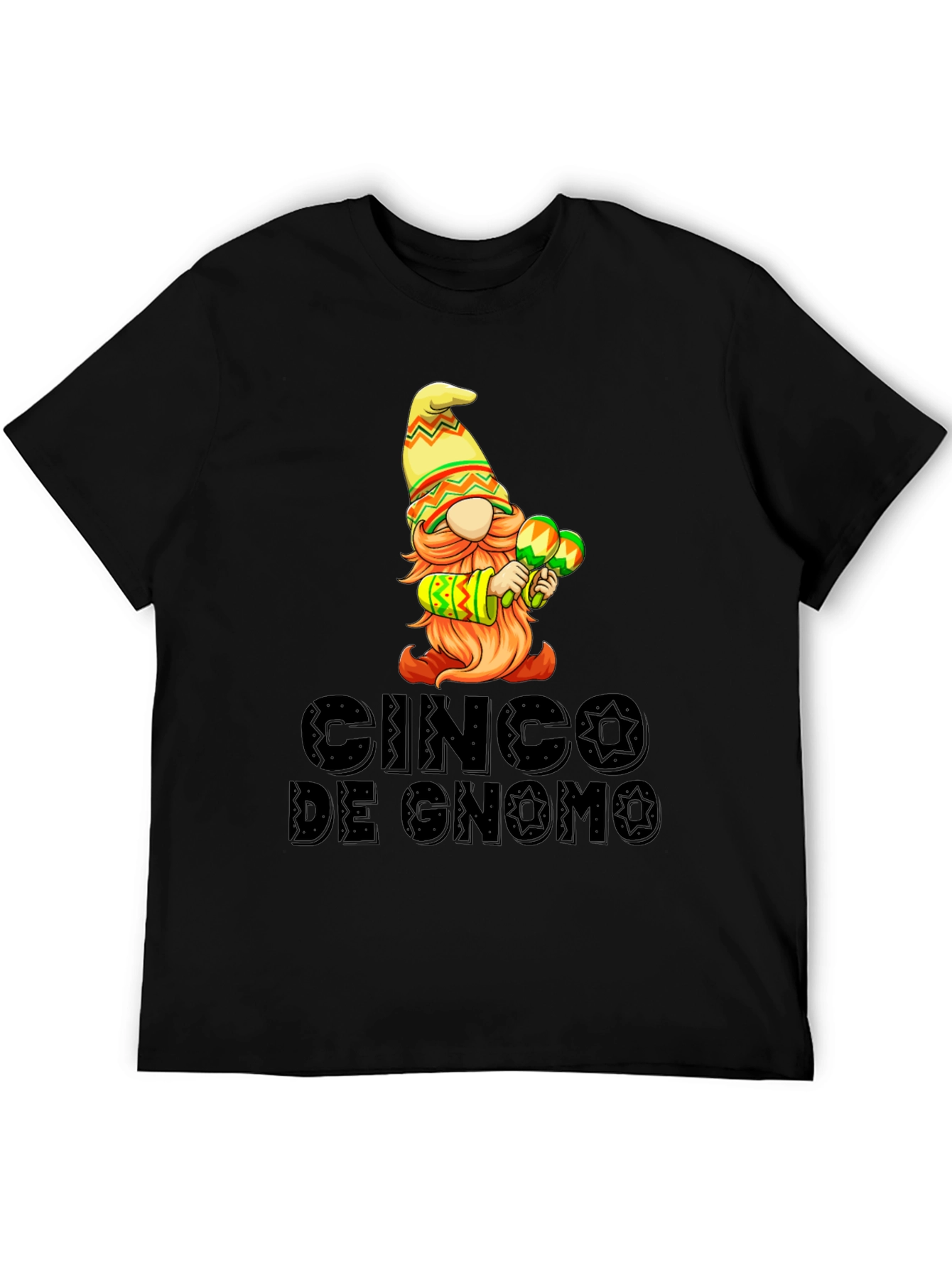 Black Cinco de Gnomo Graphic T-Shirt - Festive Fun view 5